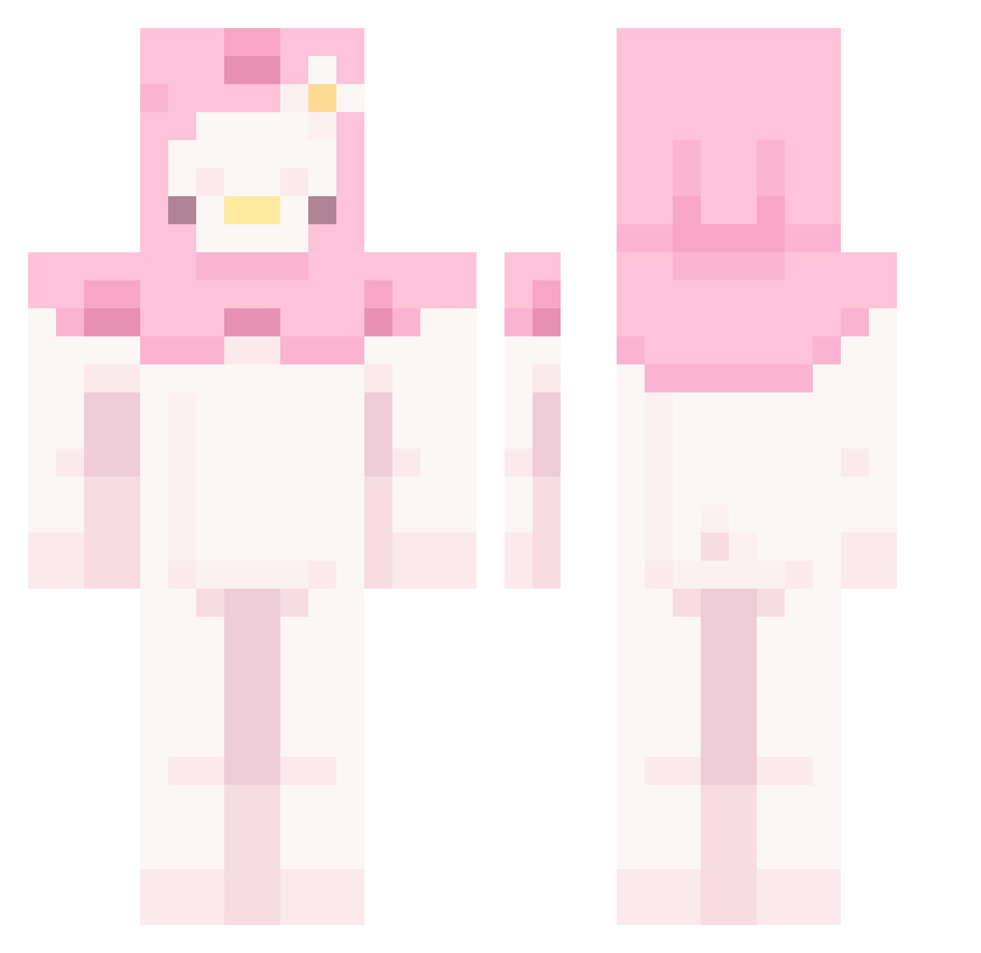 Yohannita Minecraft skin, front and back view