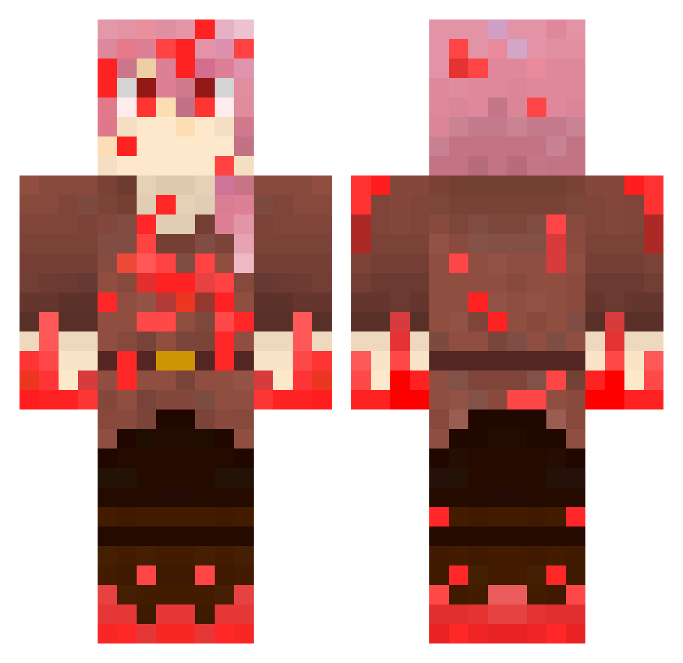 Honglomen Minecraft skin, front and back view