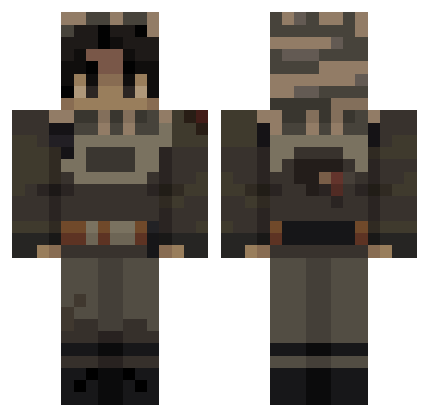 puffyduck756 Minecraft skin, front and back view