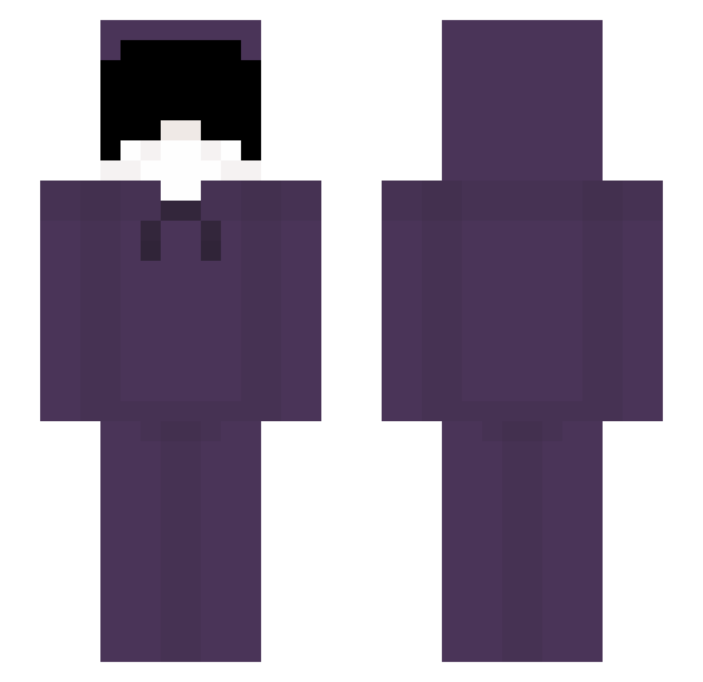 wsxe Minecraft skin, front and back view