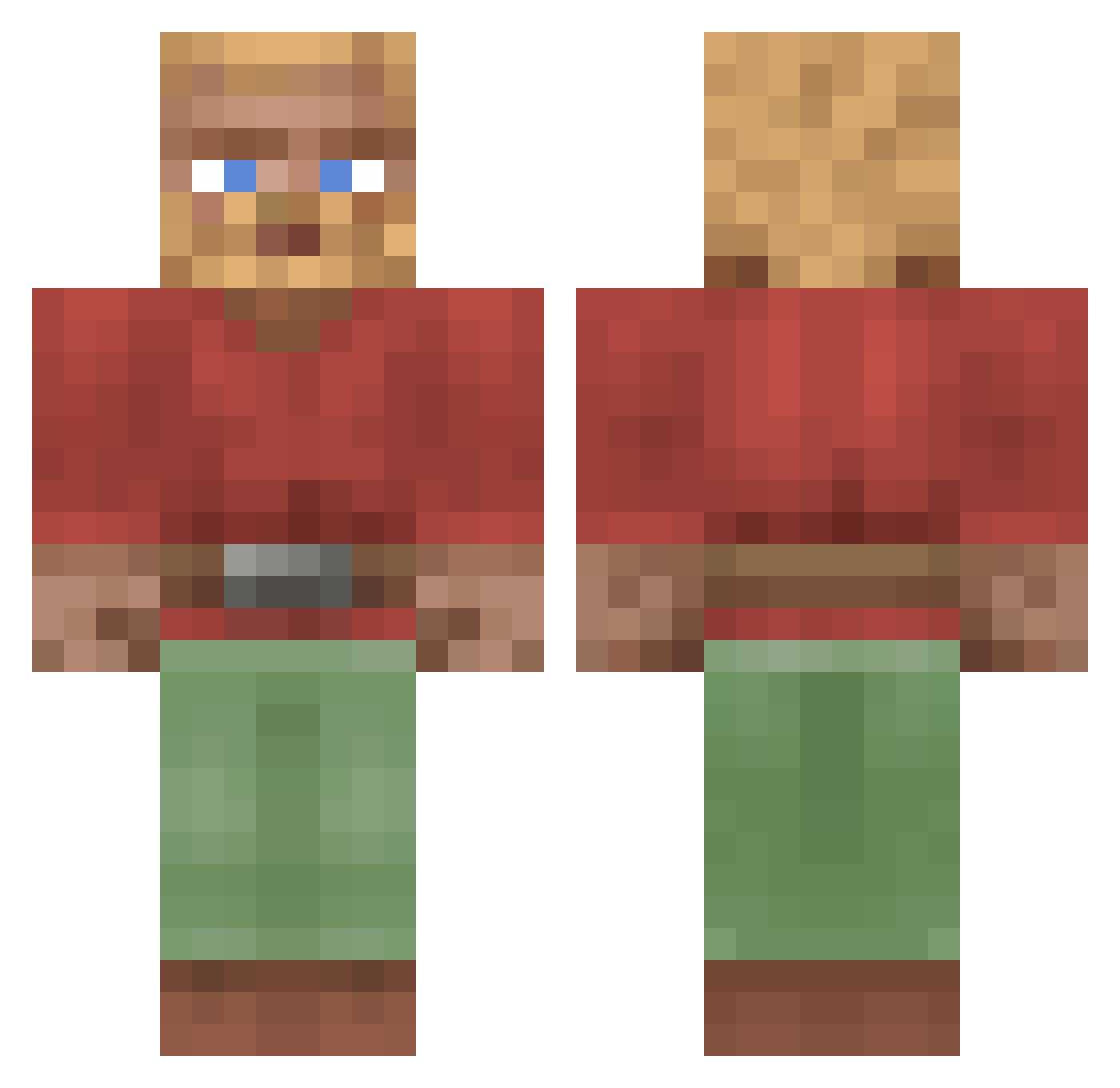 Useful Minecraft skin, front and back view