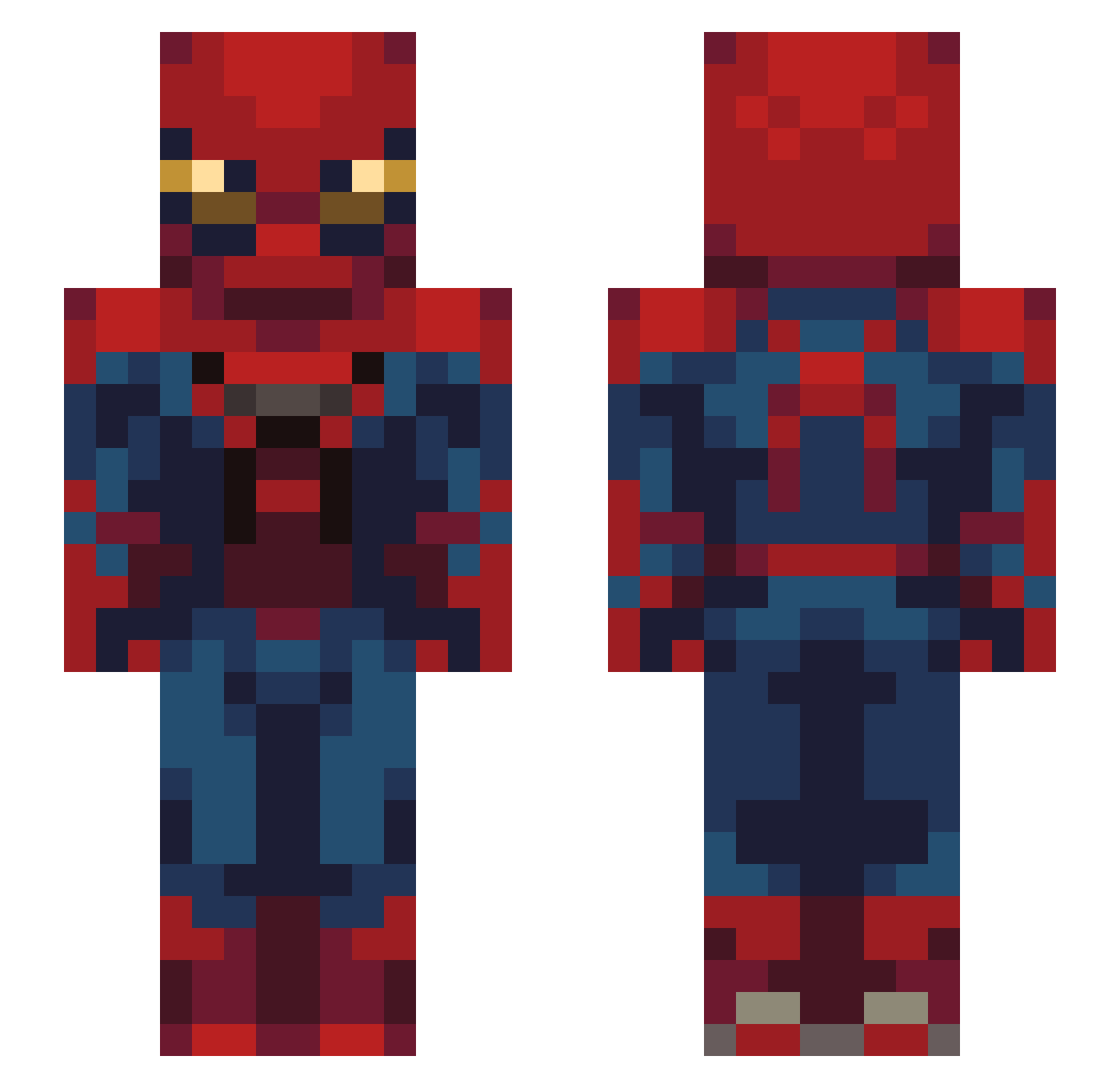starbug0 Minecraft skin, front and back view
