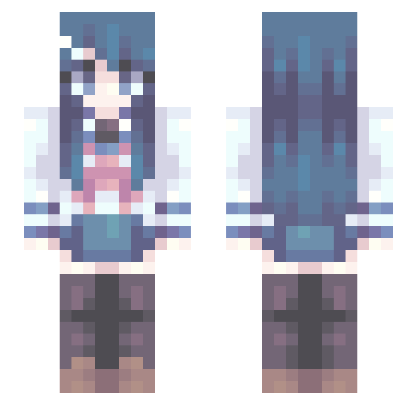 sayazono Minecraft skin, front and back view