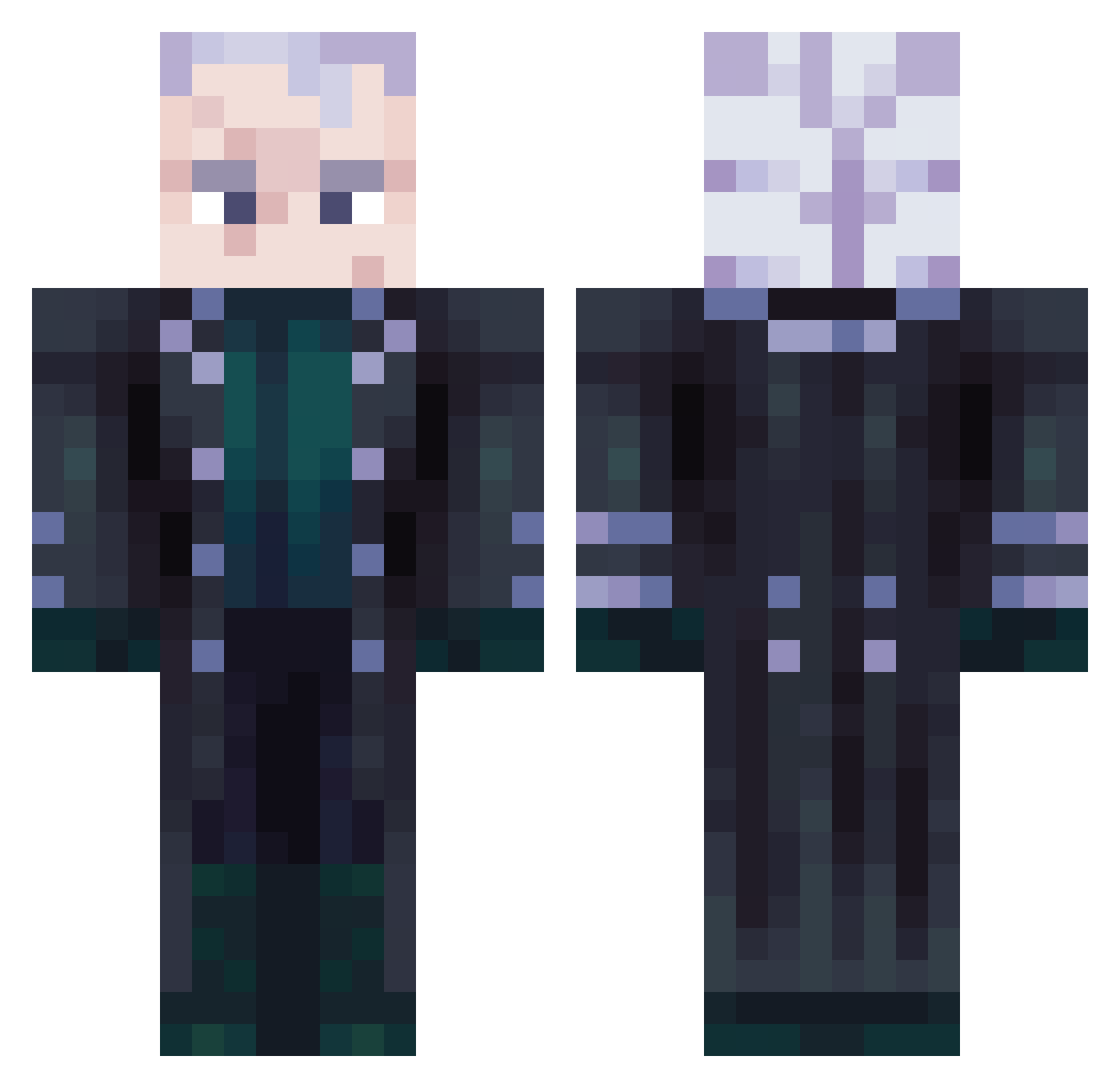 Firedcascade828 Minecraft skin, front and back view