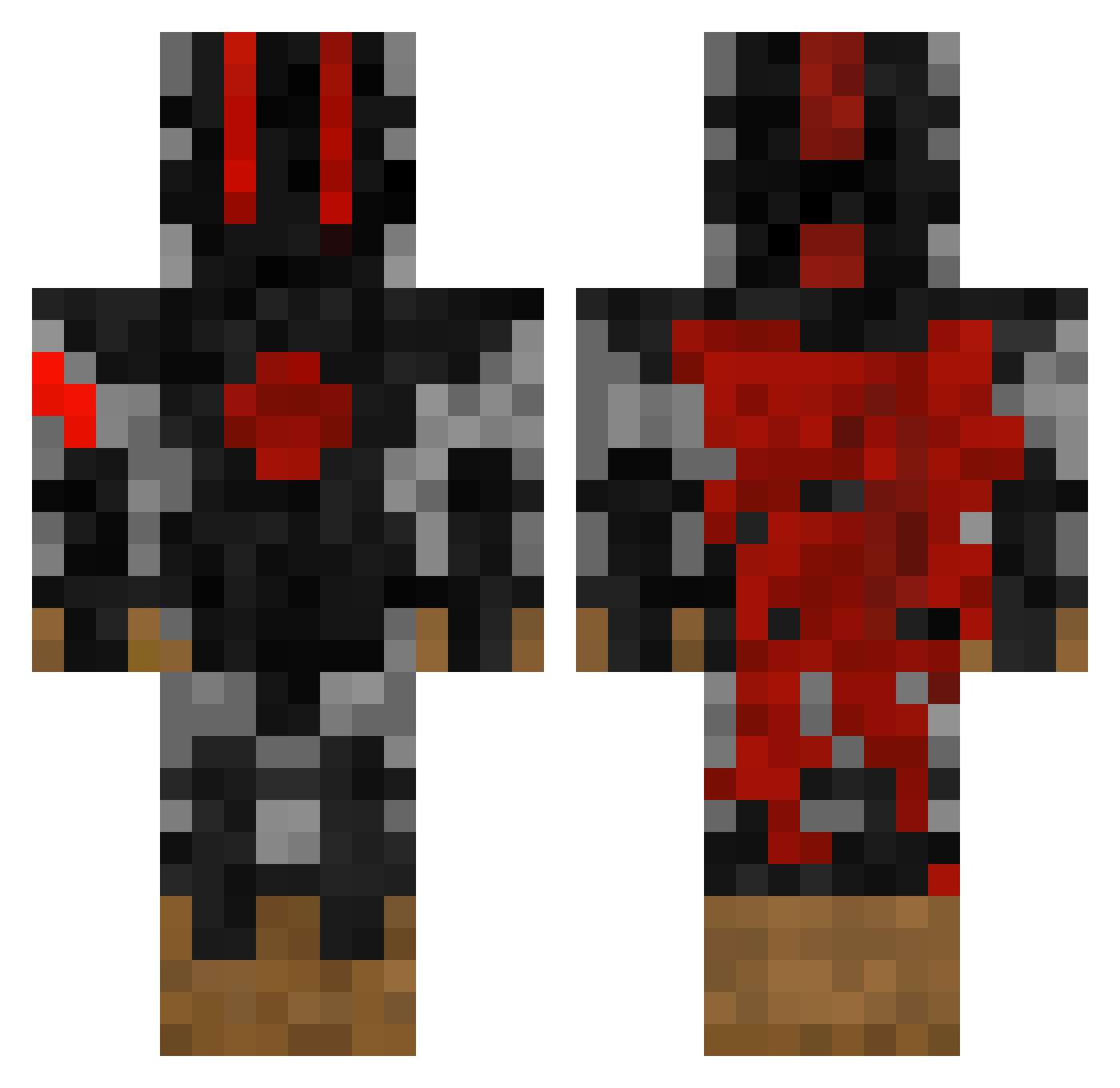 nuisancer Minecraft skin, front and back view