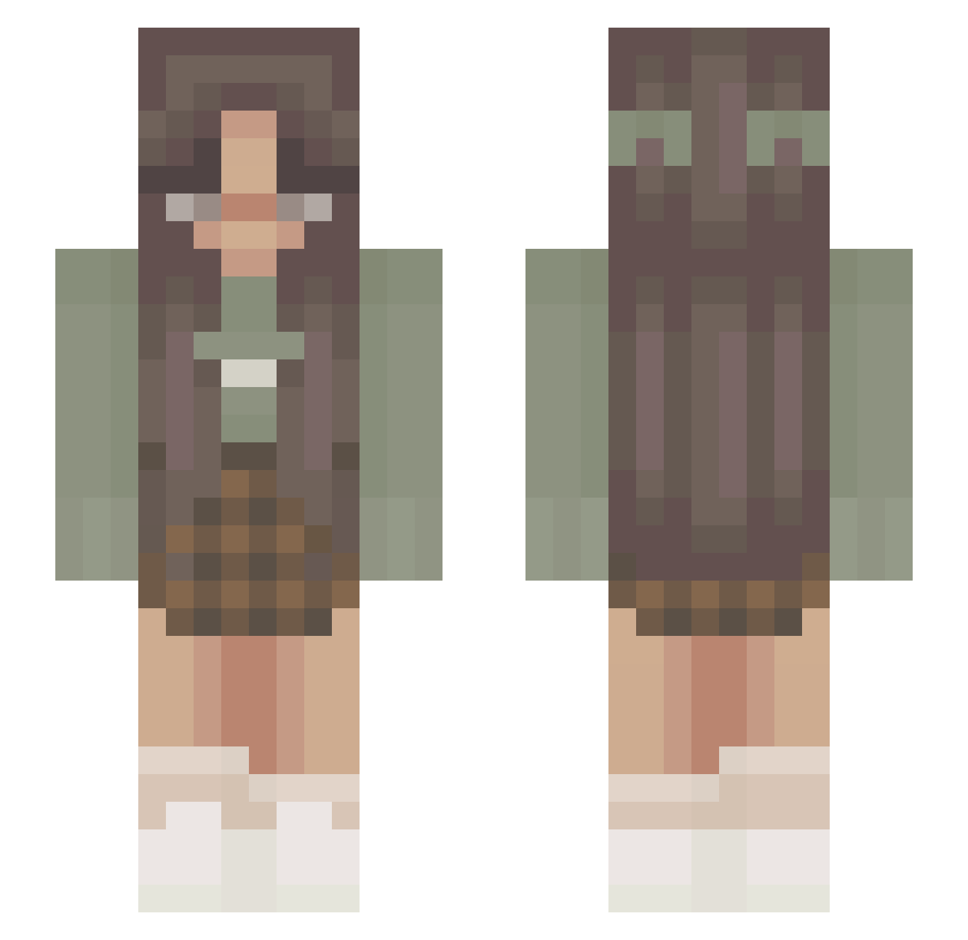 isageorge Minecraft skin, front and back view