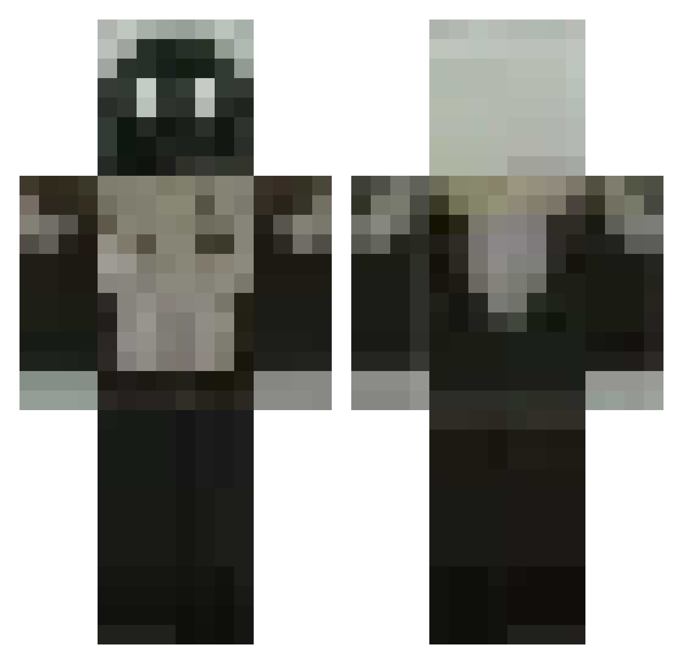 Xarlesx Minecraft skin, front and back view