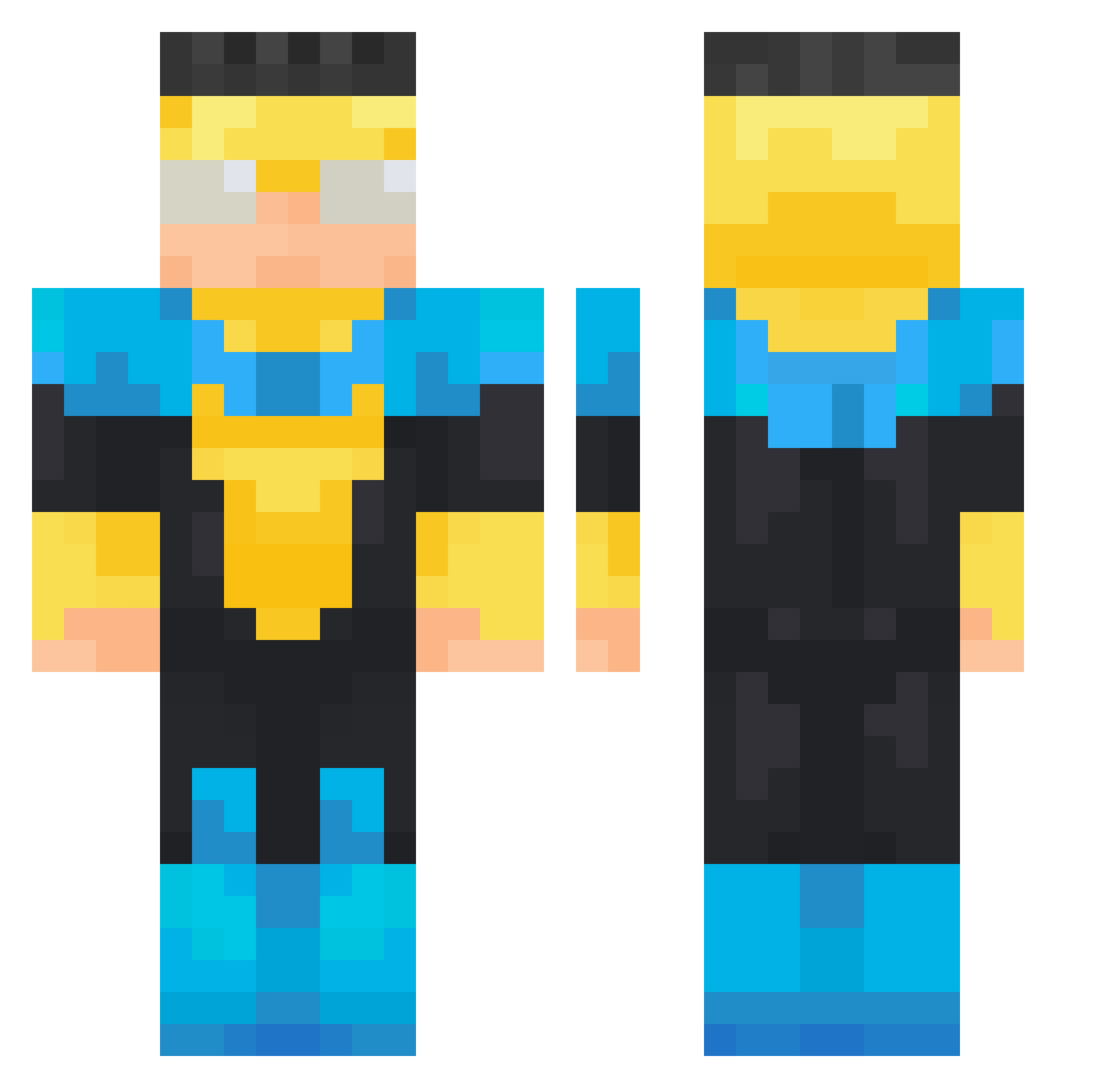 Dennizer Minecraft skin, front and back view