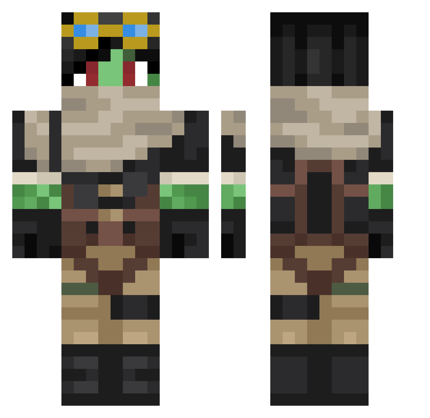 Pablo Minecraft skin, front and back view