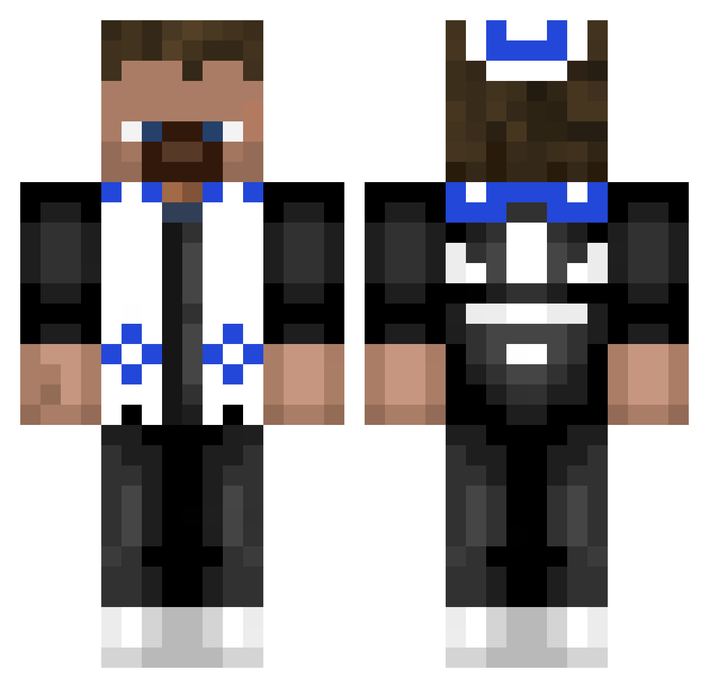 potota Minecraft skin, front and back view