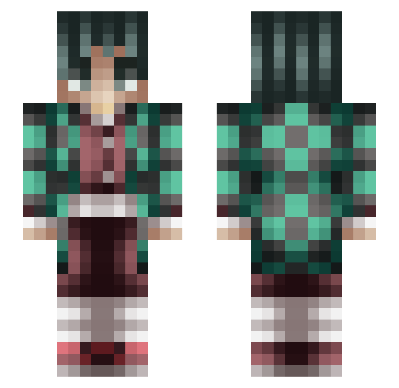 Empoisoned Minecraft skin, front and back view