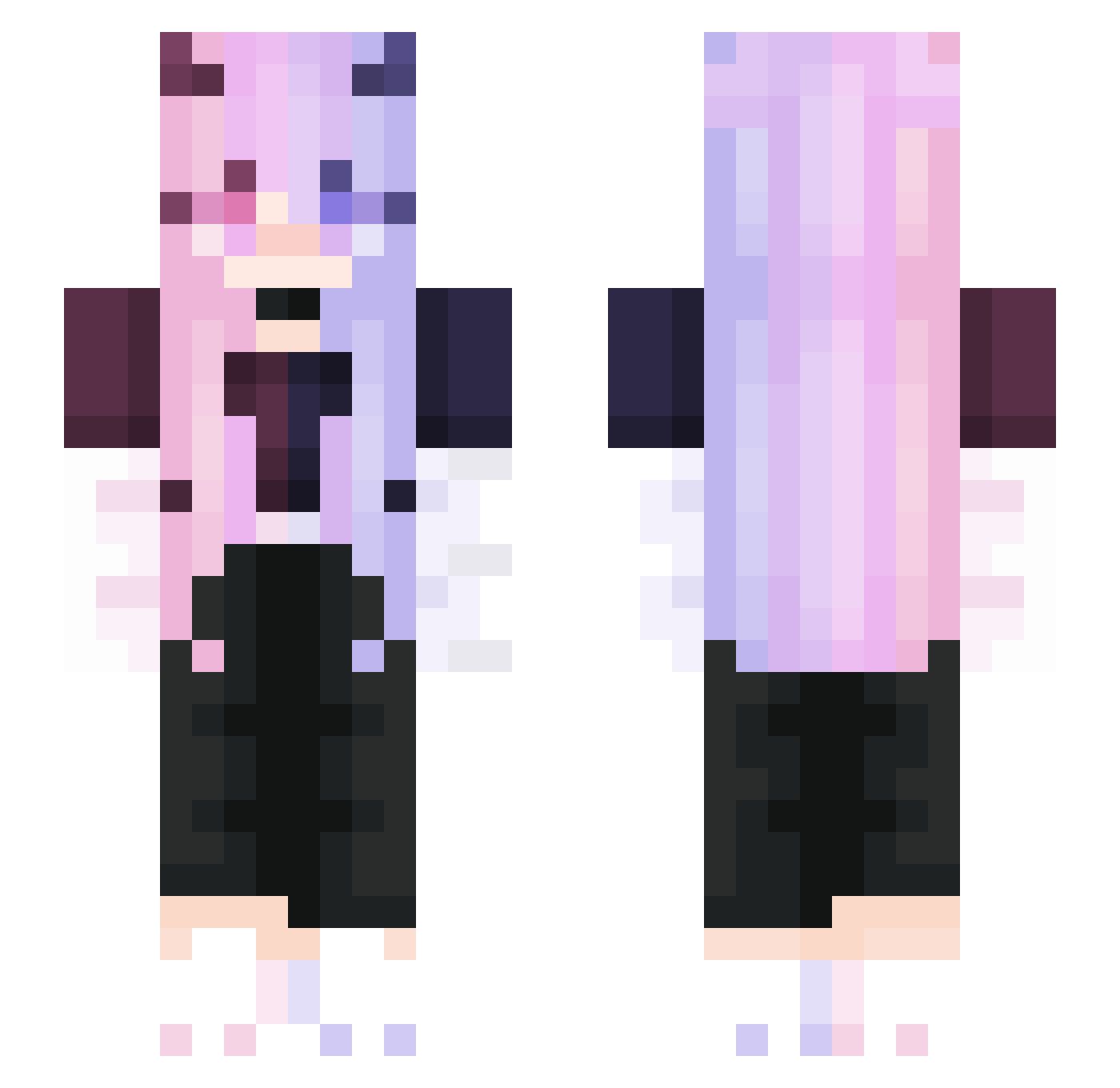 CrazyTes Minecraft skin, front and back view
