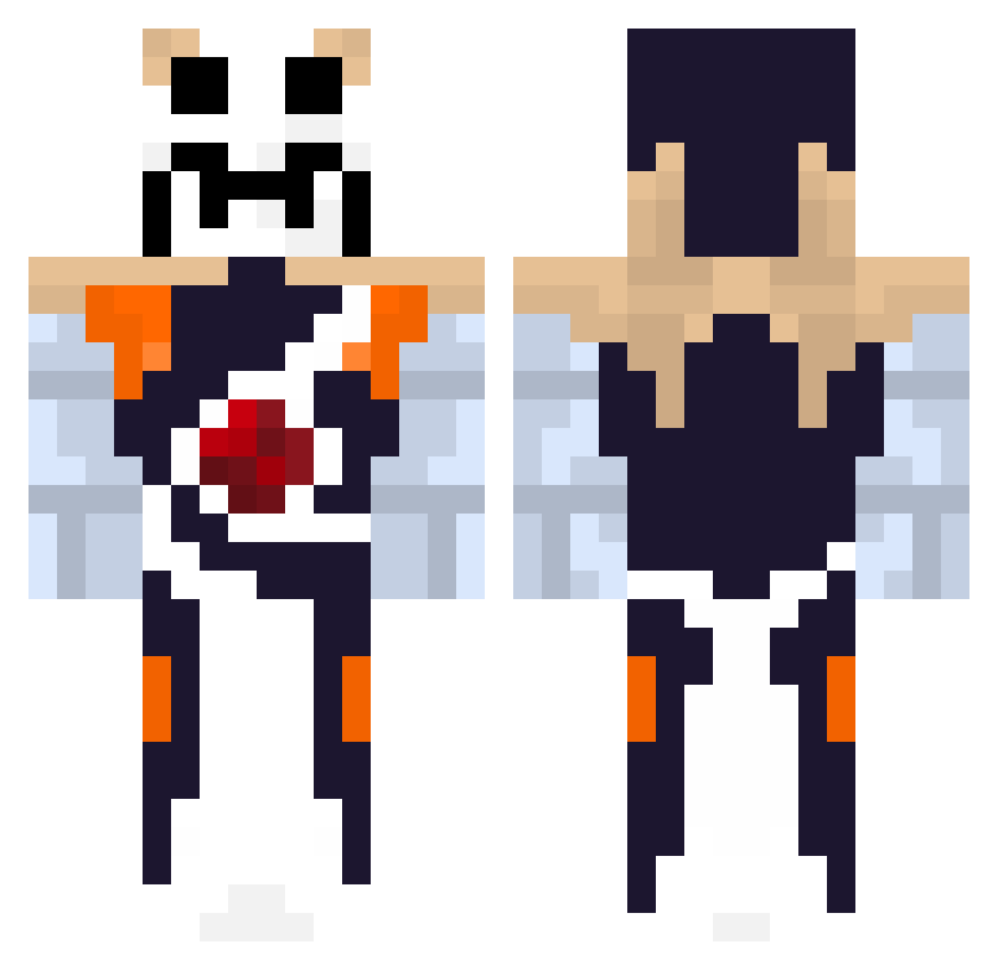Roklor Minecraft skin, front and back view