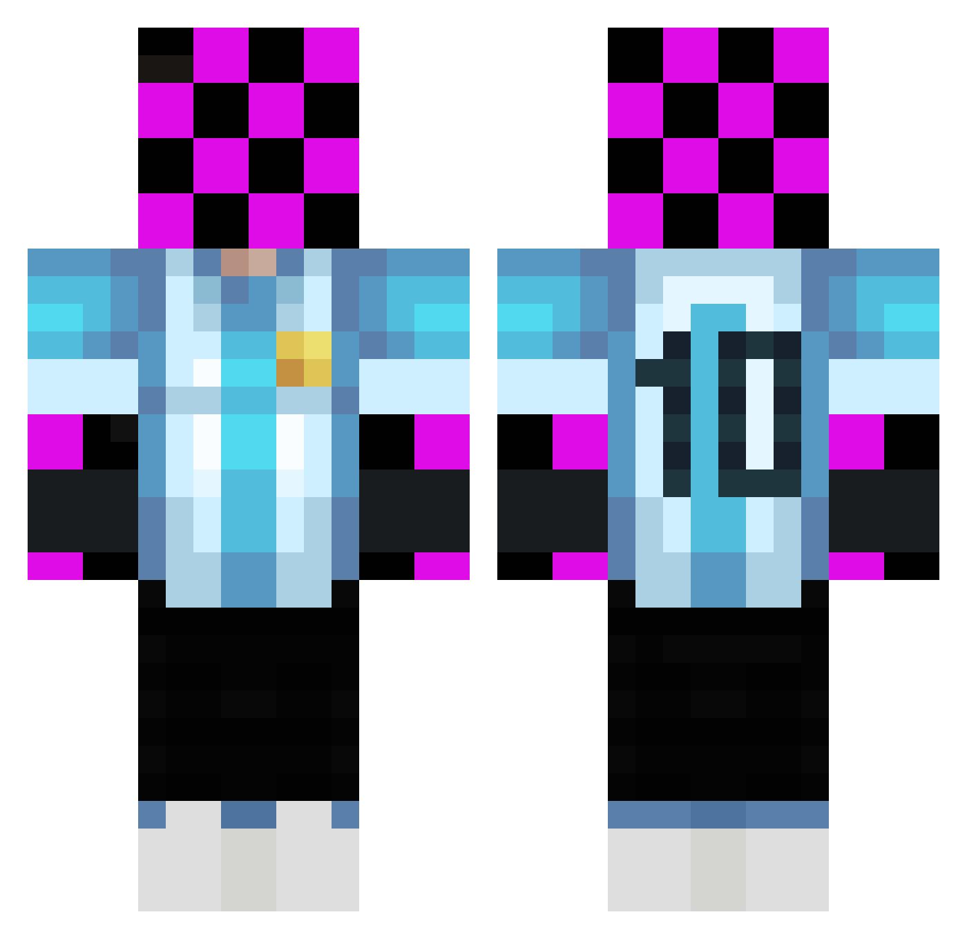 xXTiziXx Minecraft skin, front and back view