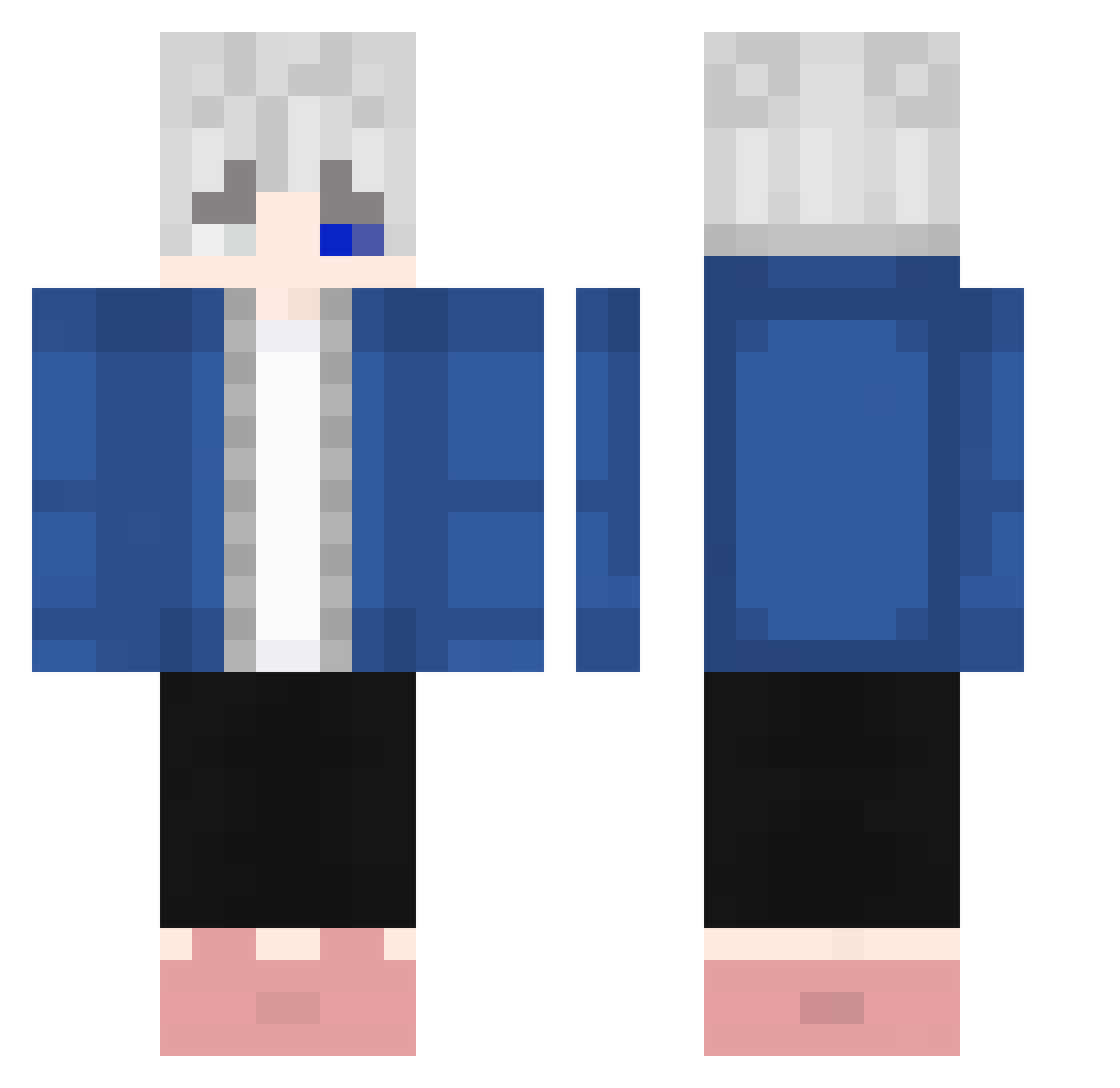 StingRayZero Minecraft skin, front and back view