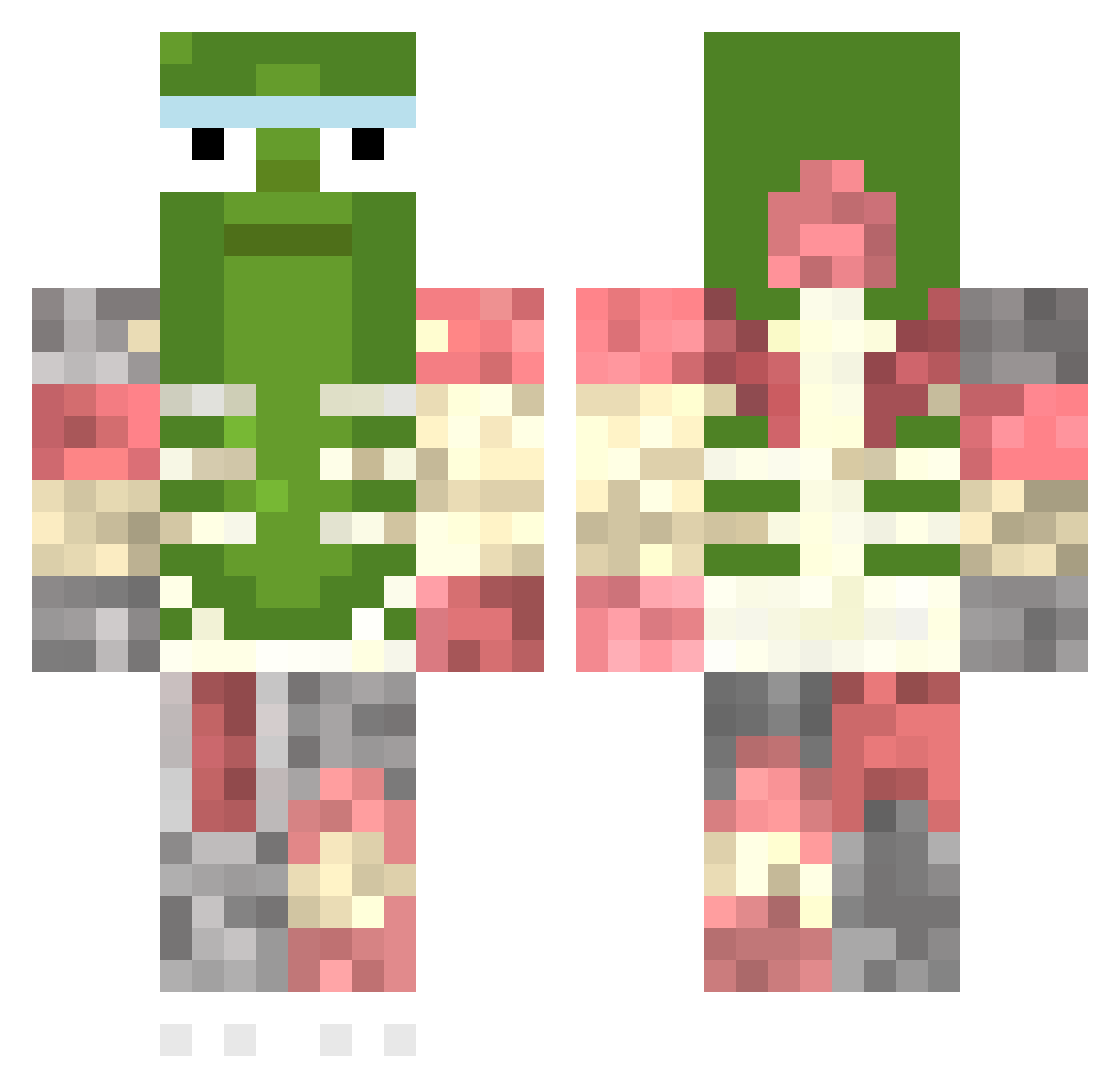 Phoenix4HMM Minecraft skin, front and back view
