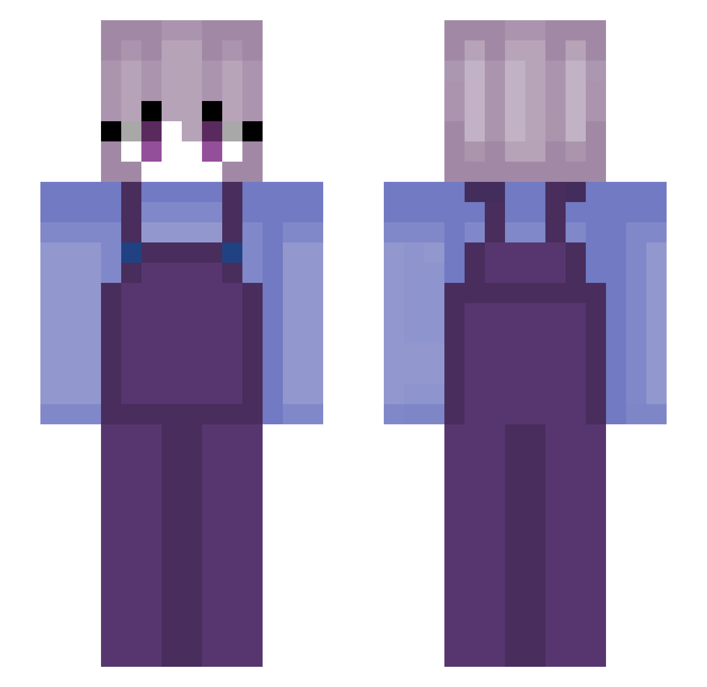 Syllph Minecraft skin, front and back view