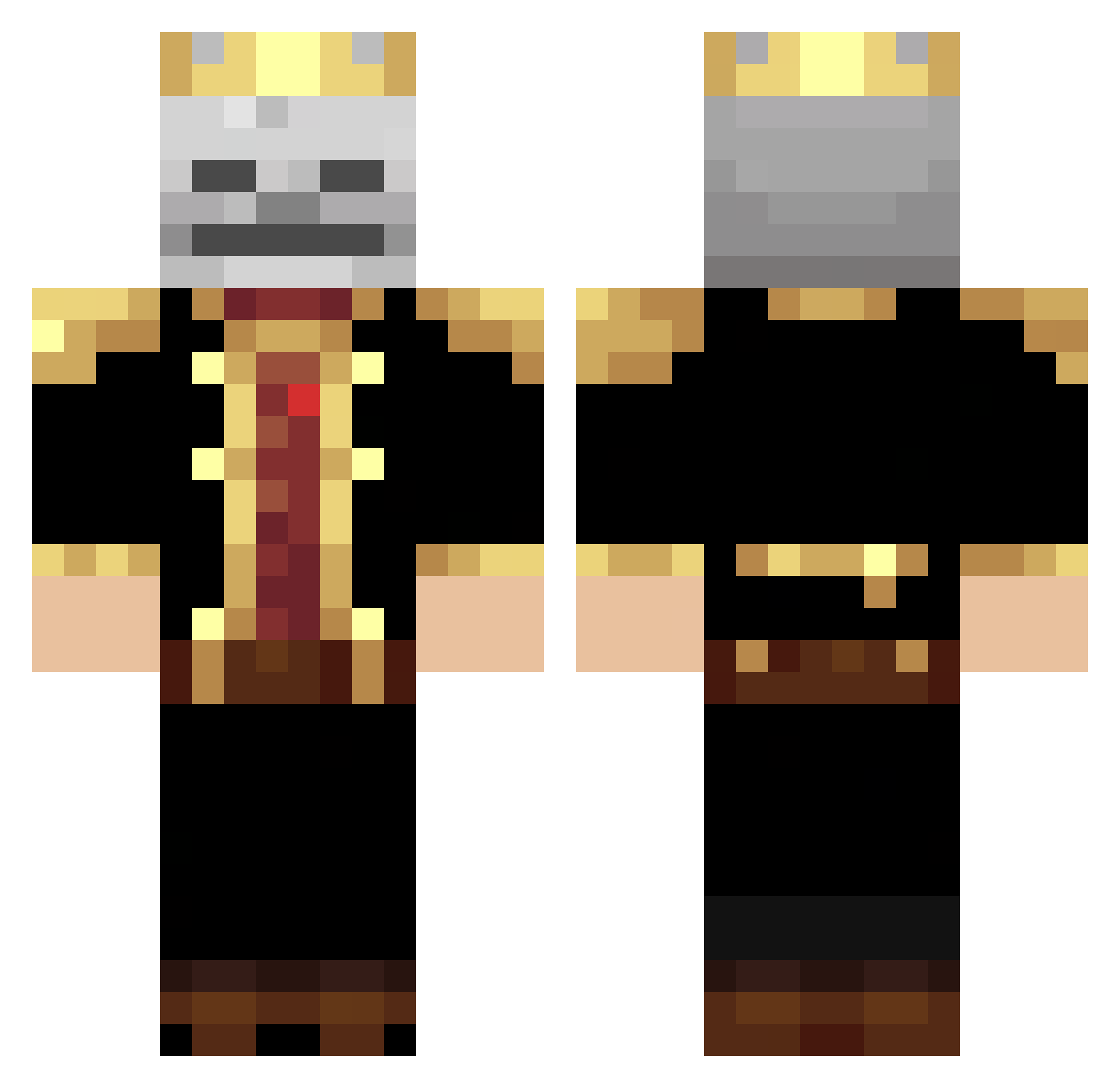 Pickeld_yeezi Minecraft skin, front and back view