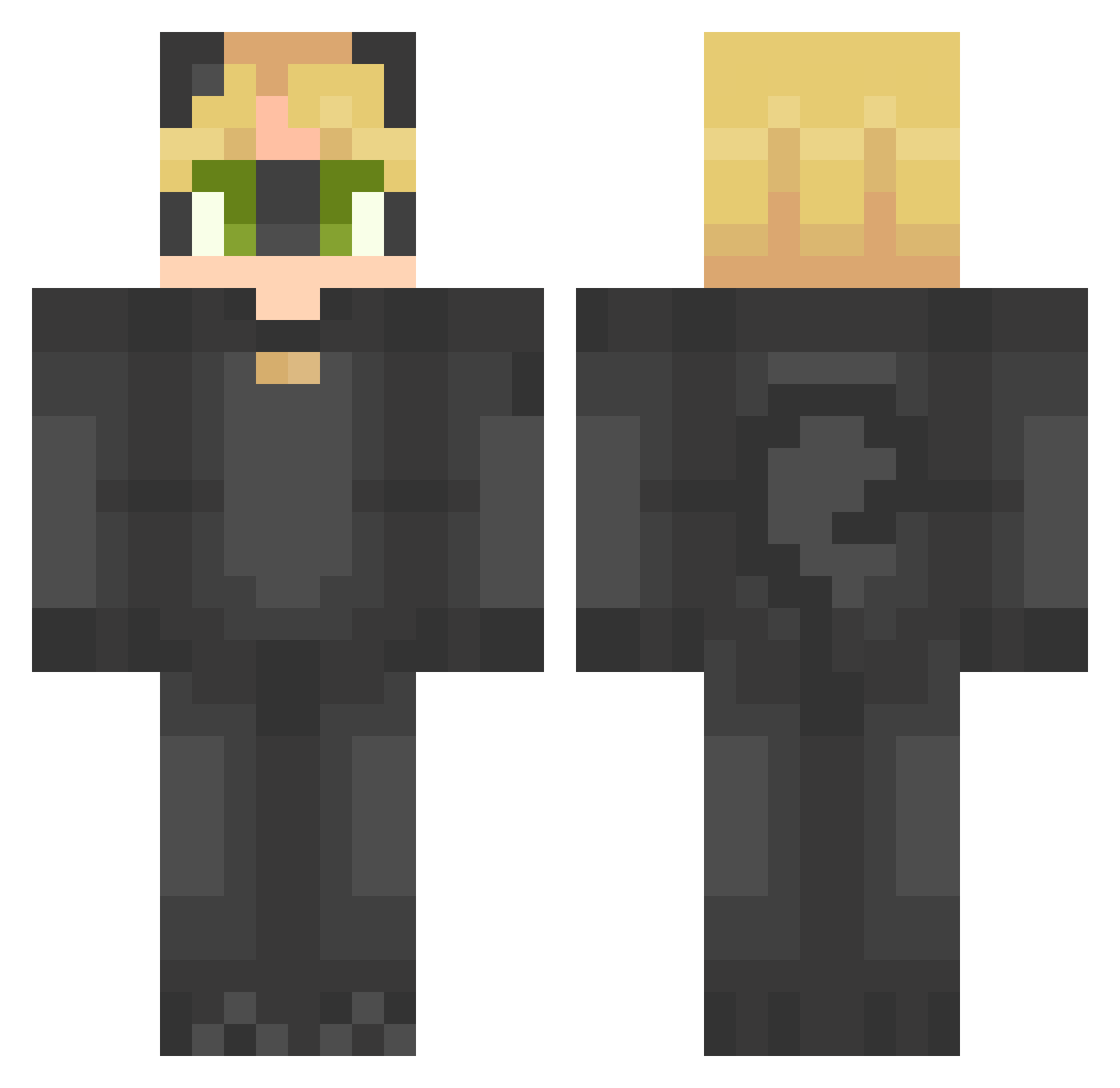 TheMilkMan11 Minecraft skin, front and back view