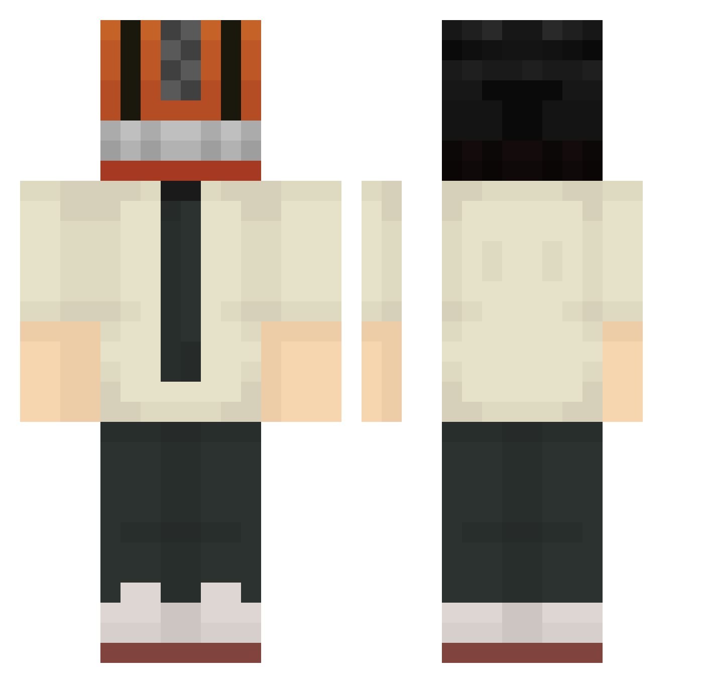 MutenJoshi Minecraft skin, front and back view