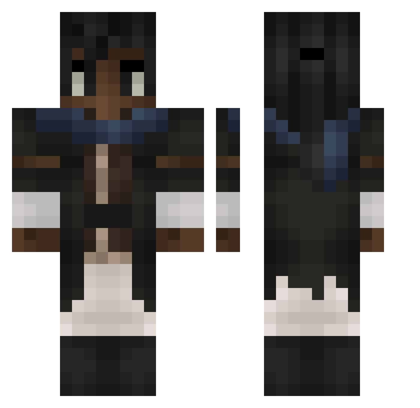 tututw Minecraft skin, front and back view