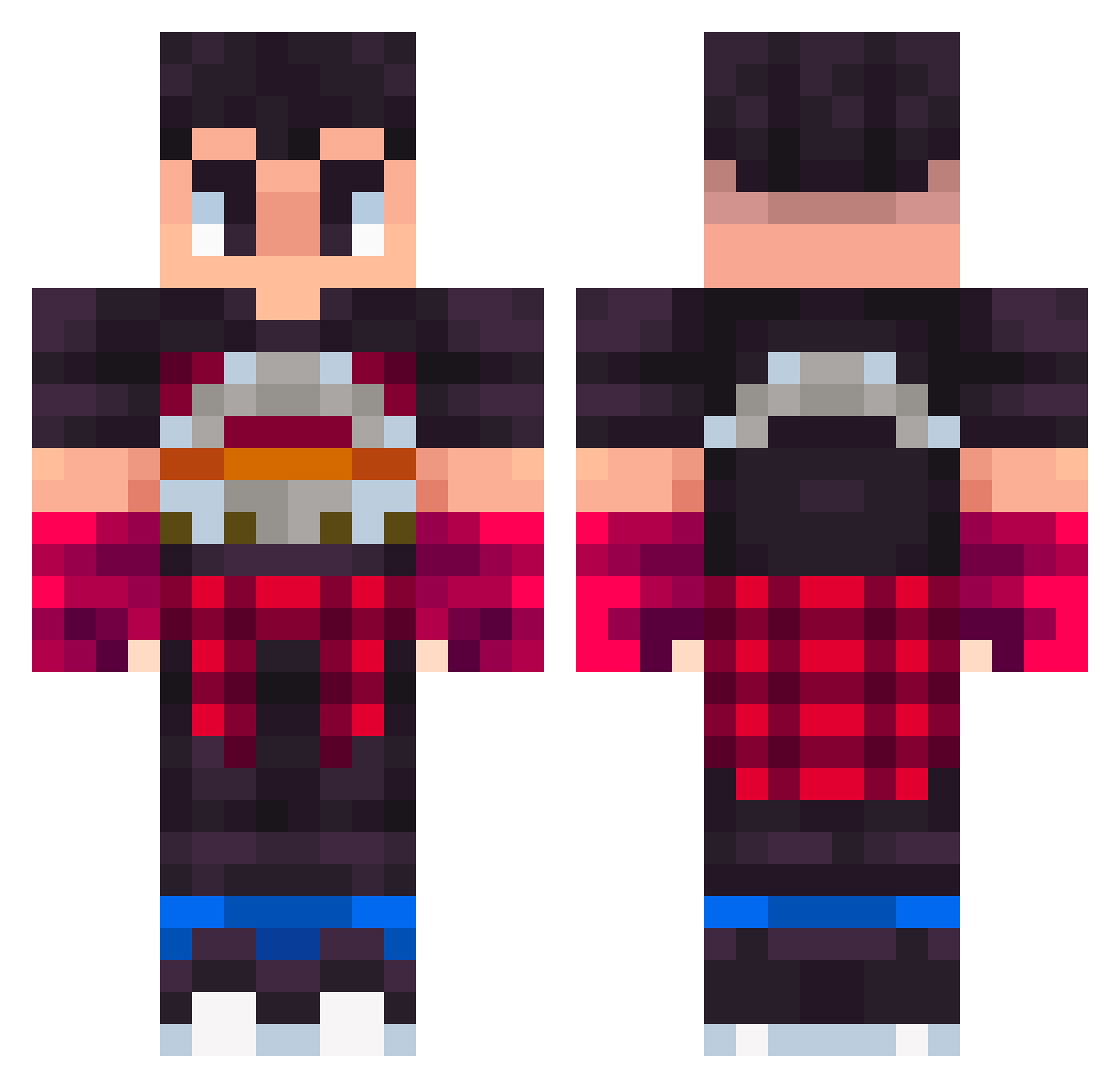 Spider1973 Minecraft skin, front and back view