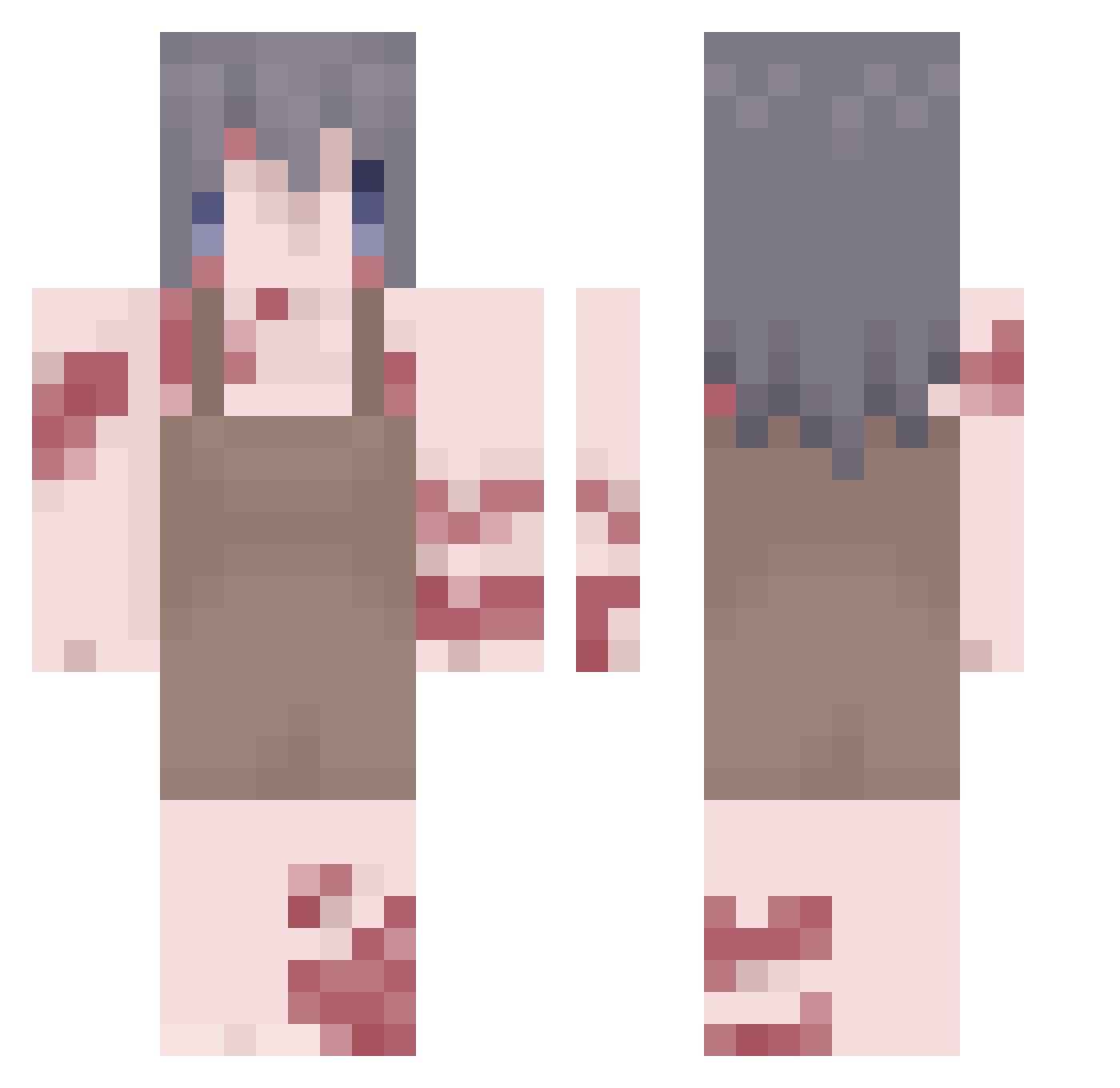 Unsung Minecraft skin, front and back view
