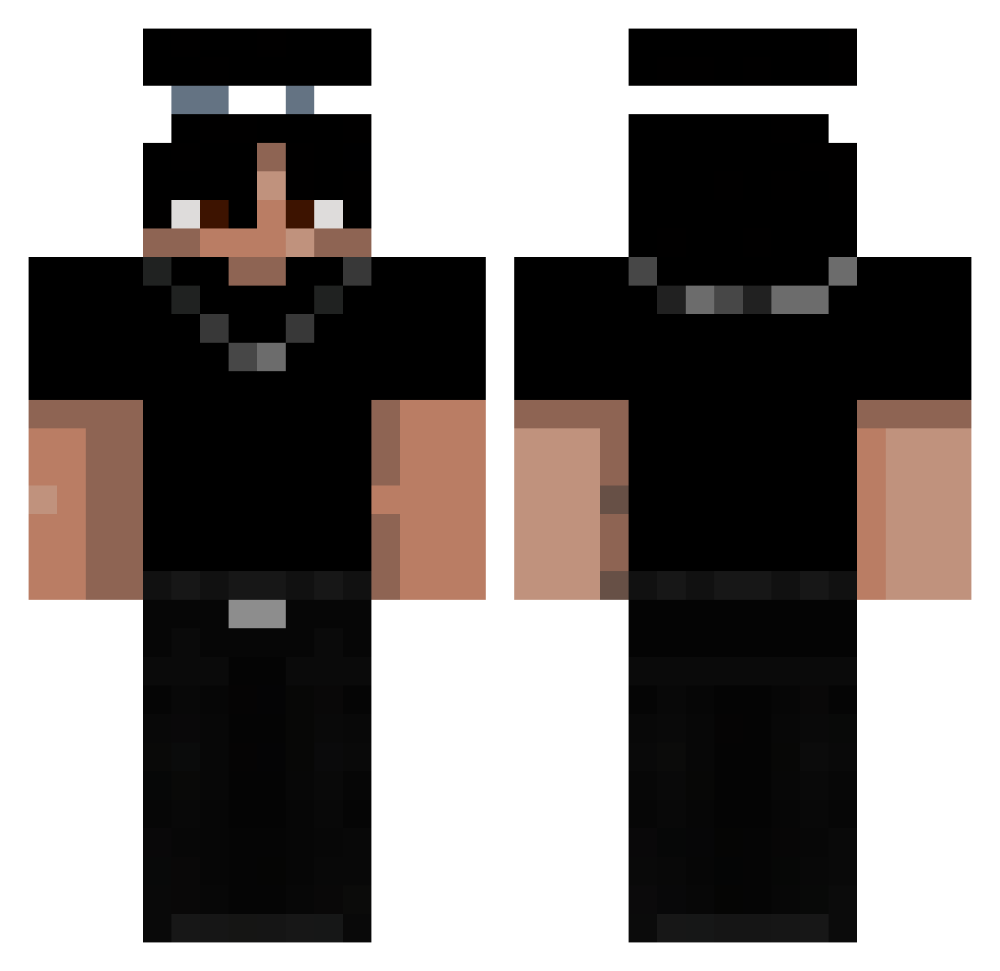 Alchemikov Minecraft skin, front and back view
