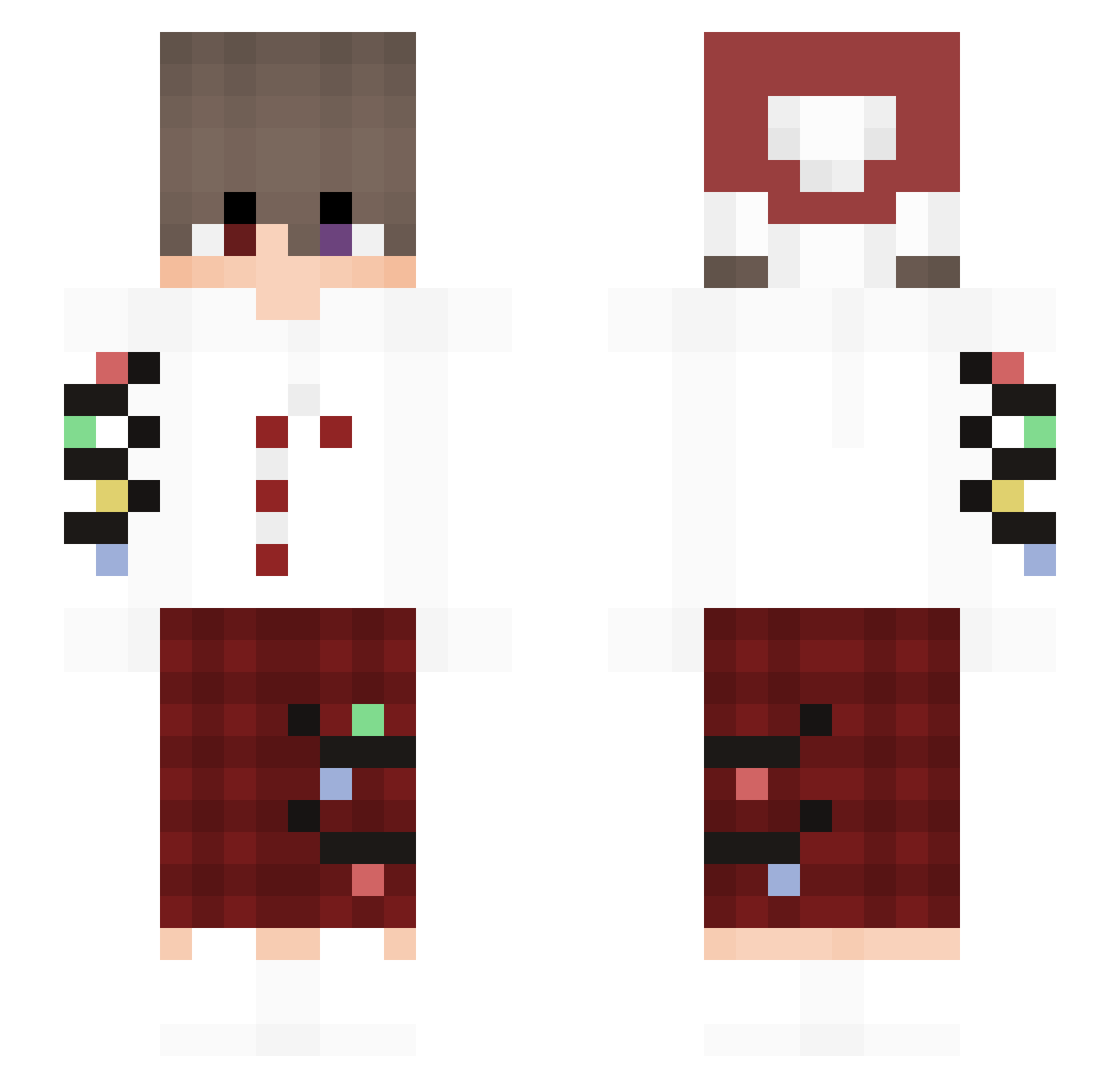 Tuvyy Minecraft skin, front and back view