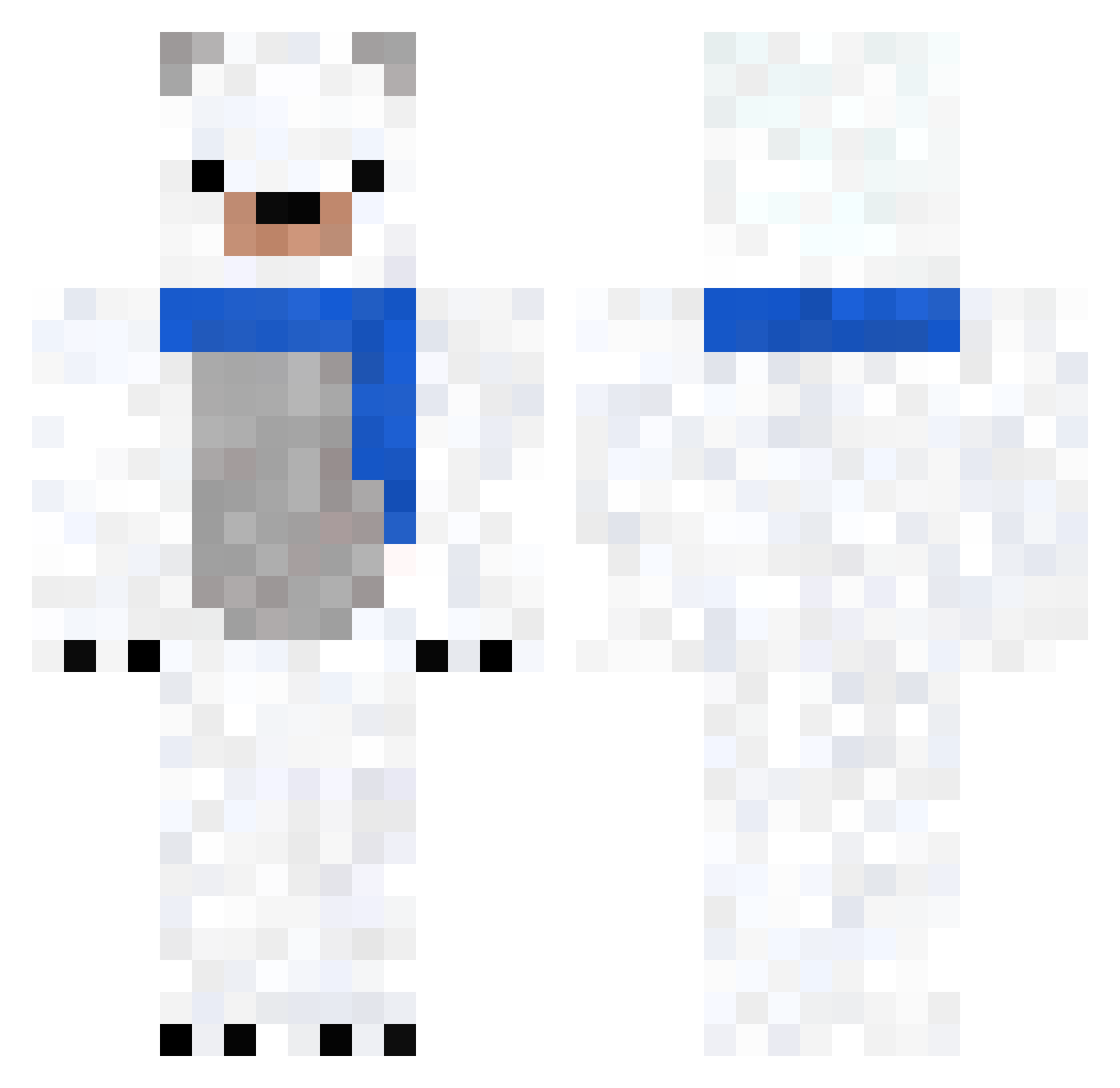 RedstoneSantiago Minecraft skin, front and back view