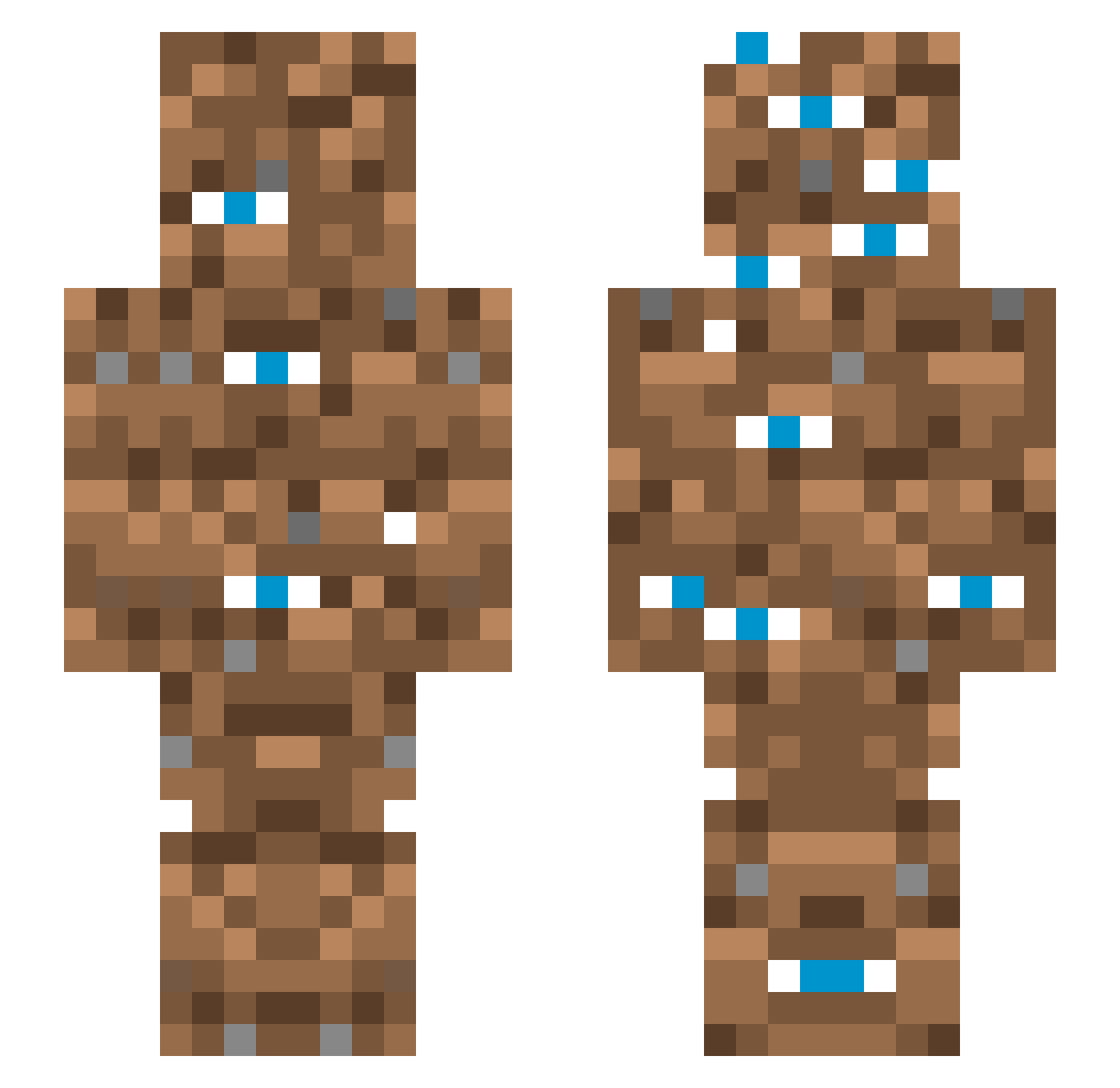 JozzYT Minecraft skin, front and back view