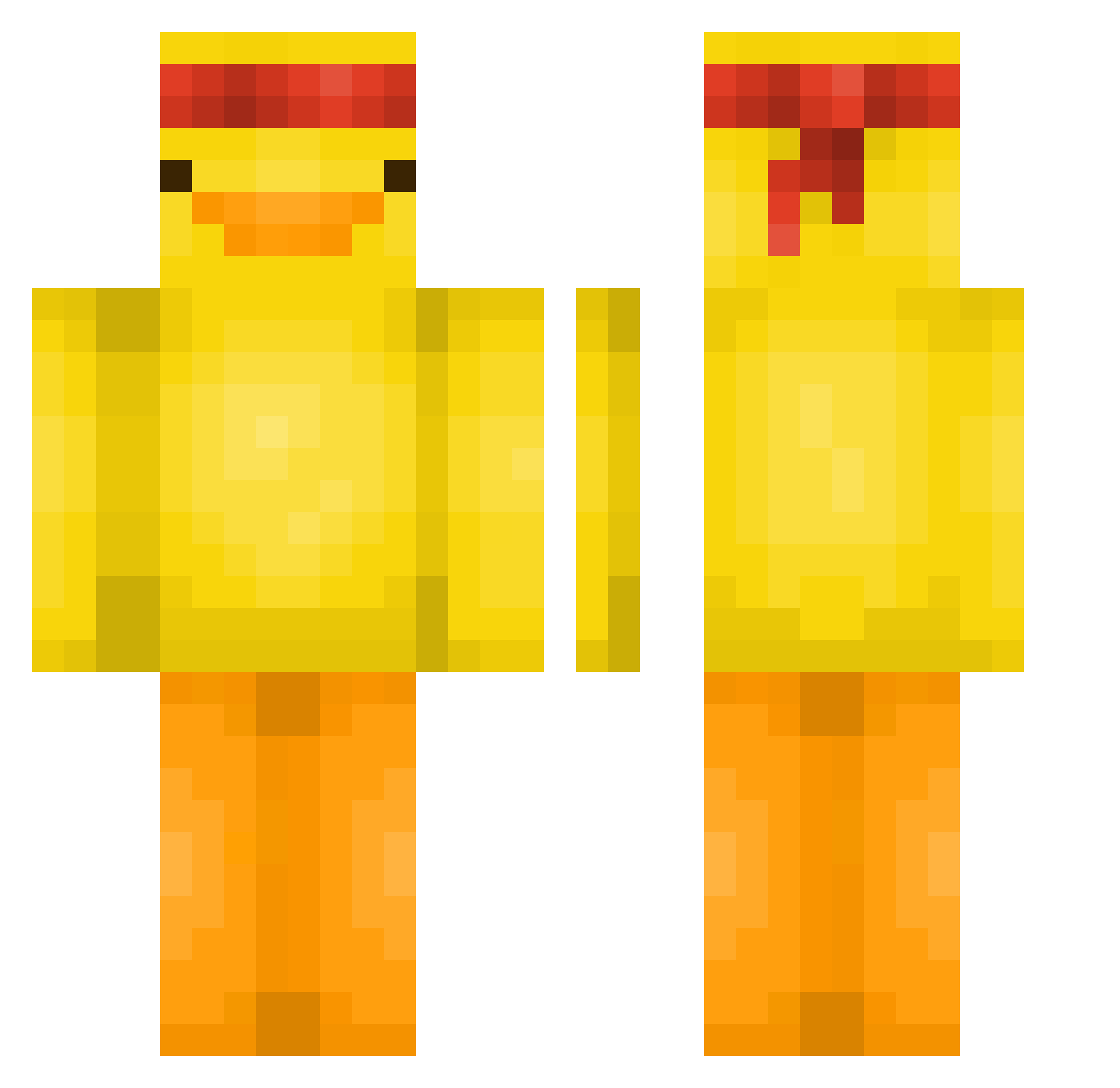 FeelingHoppy Minecraft skin, front and back view