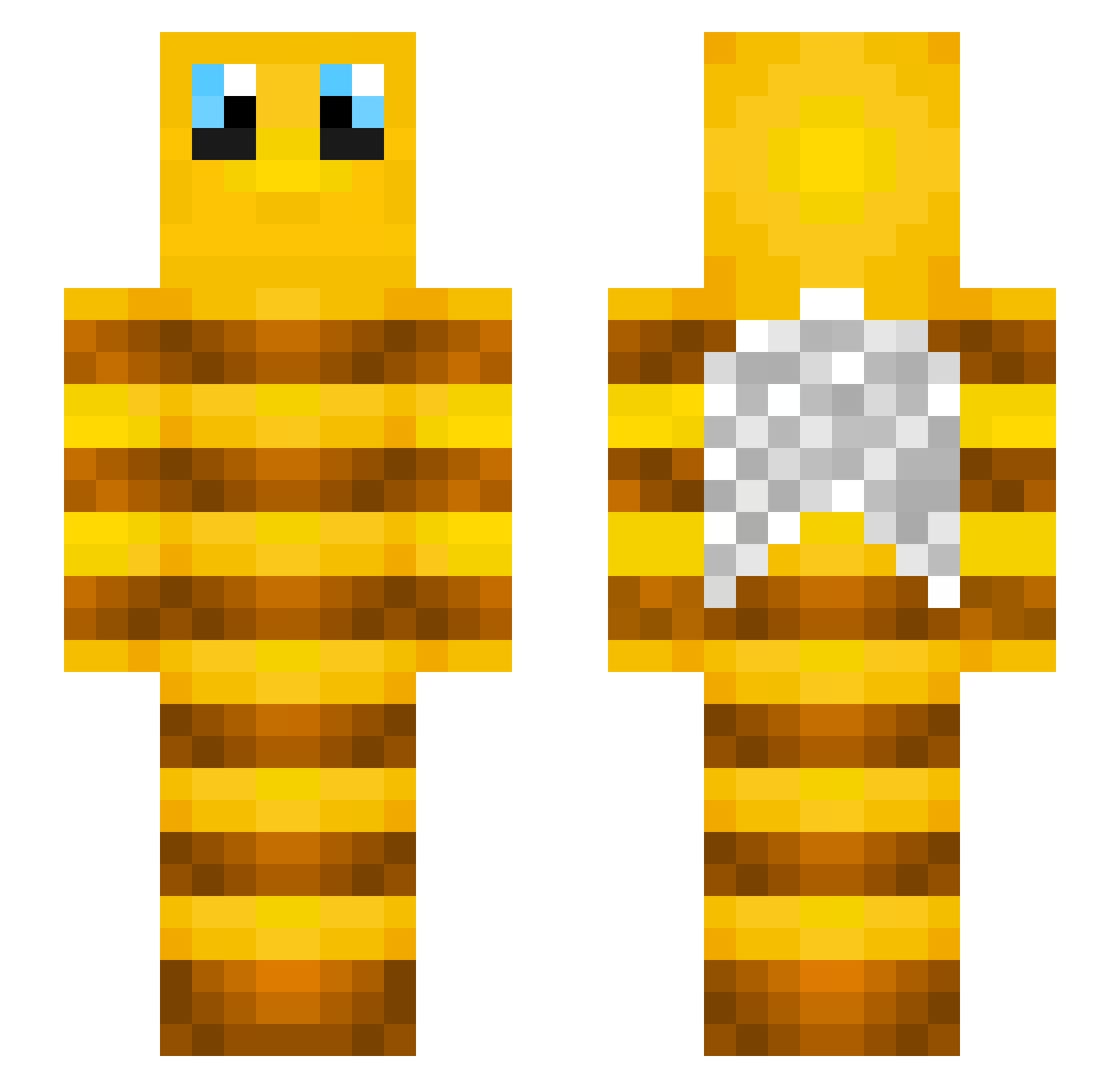 wormer Minecraft skin, front and back view