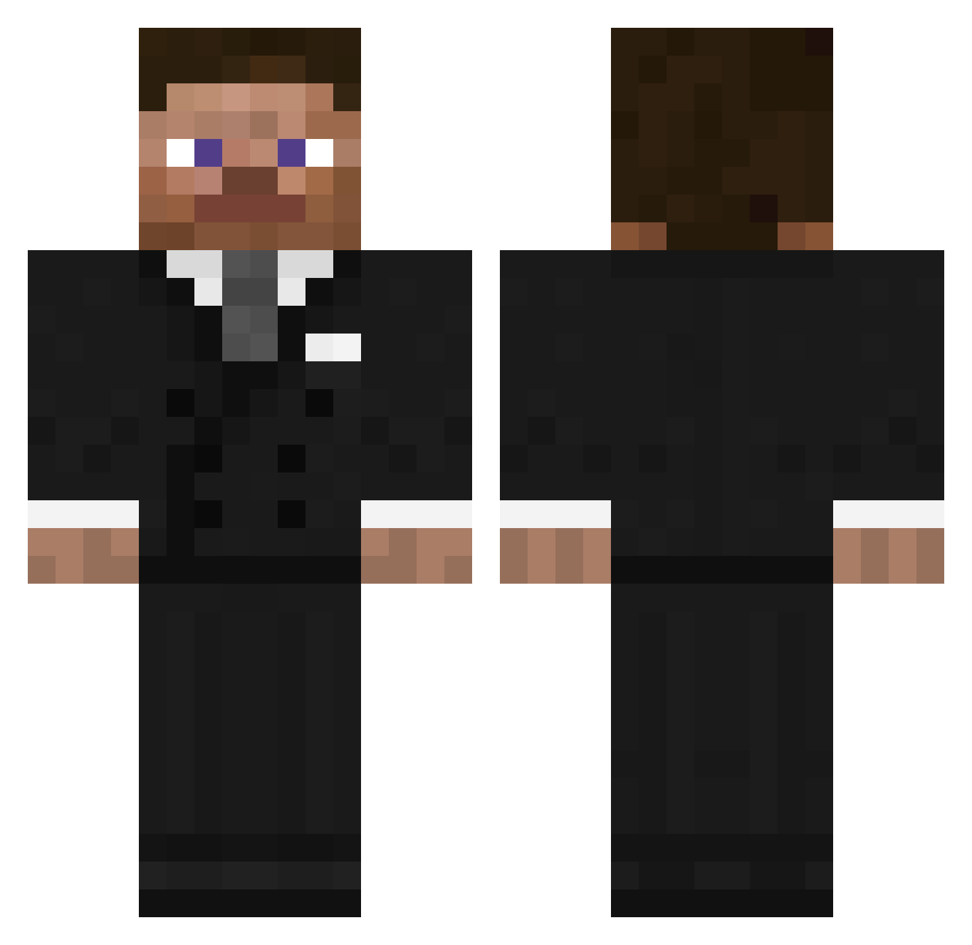 xzovyy Minecraft skin, front and back view