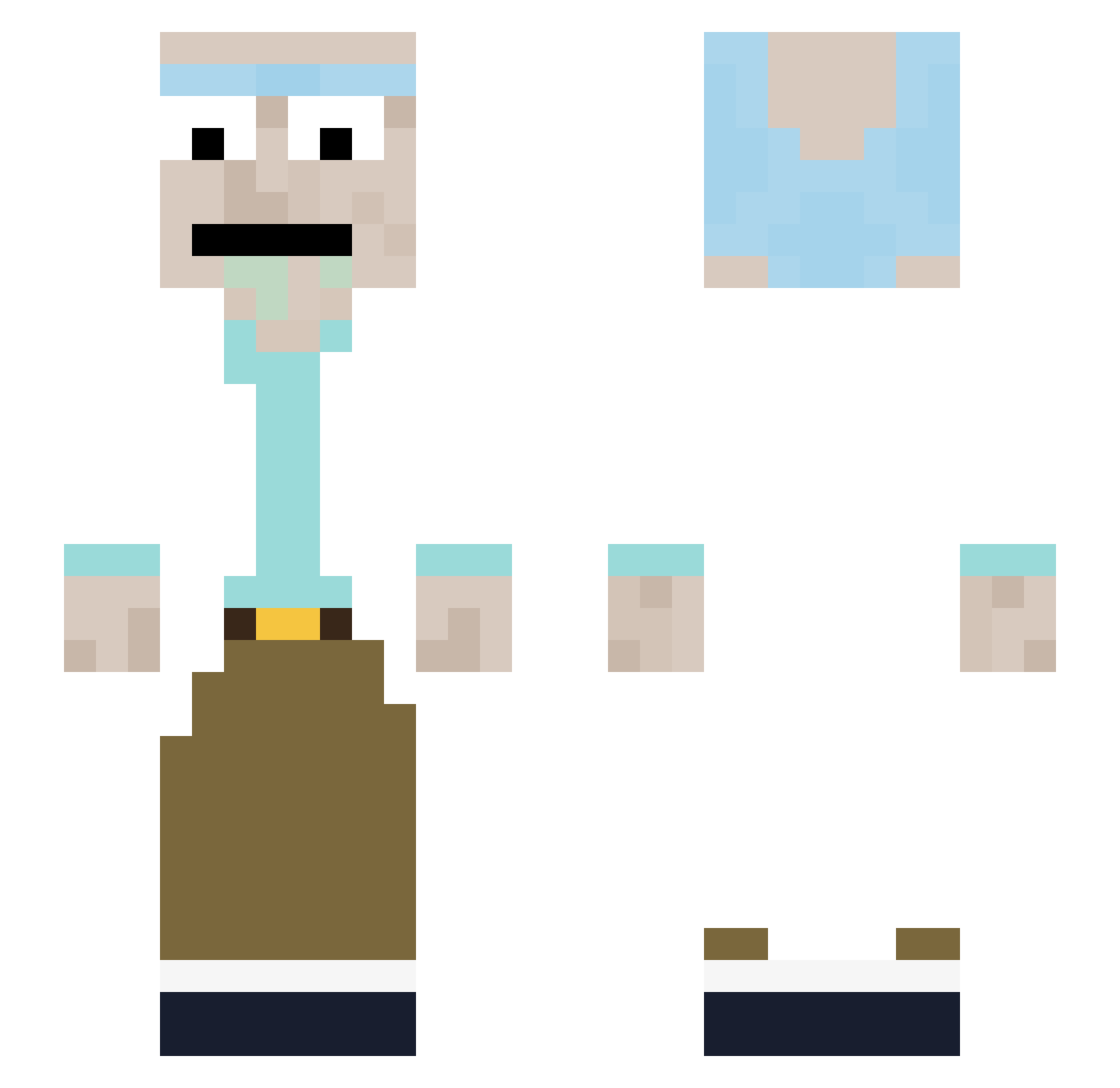 Moon_Phxse Minecraft skin, front and back view