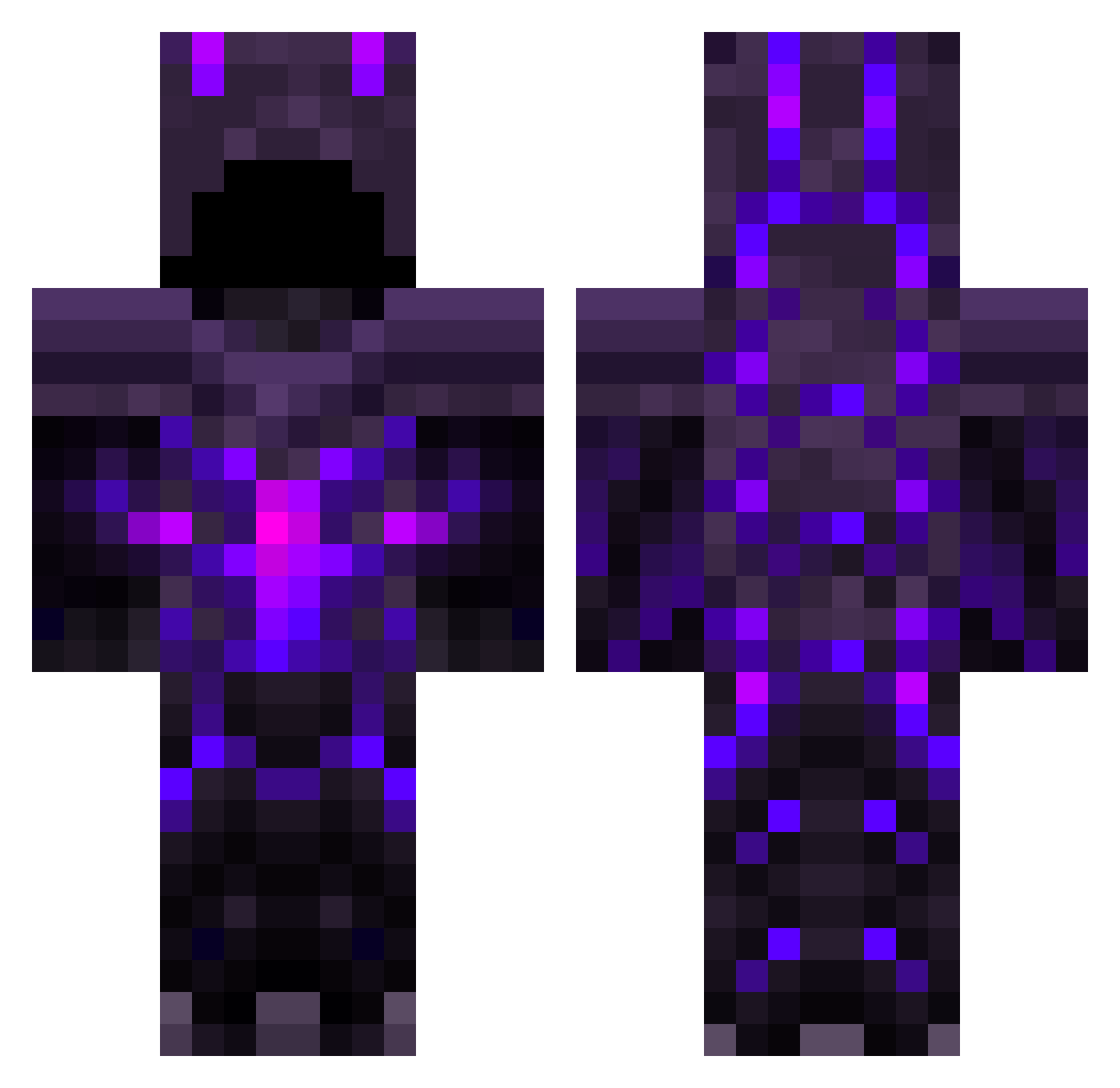 Uviloc Minecraft skin, front and back view