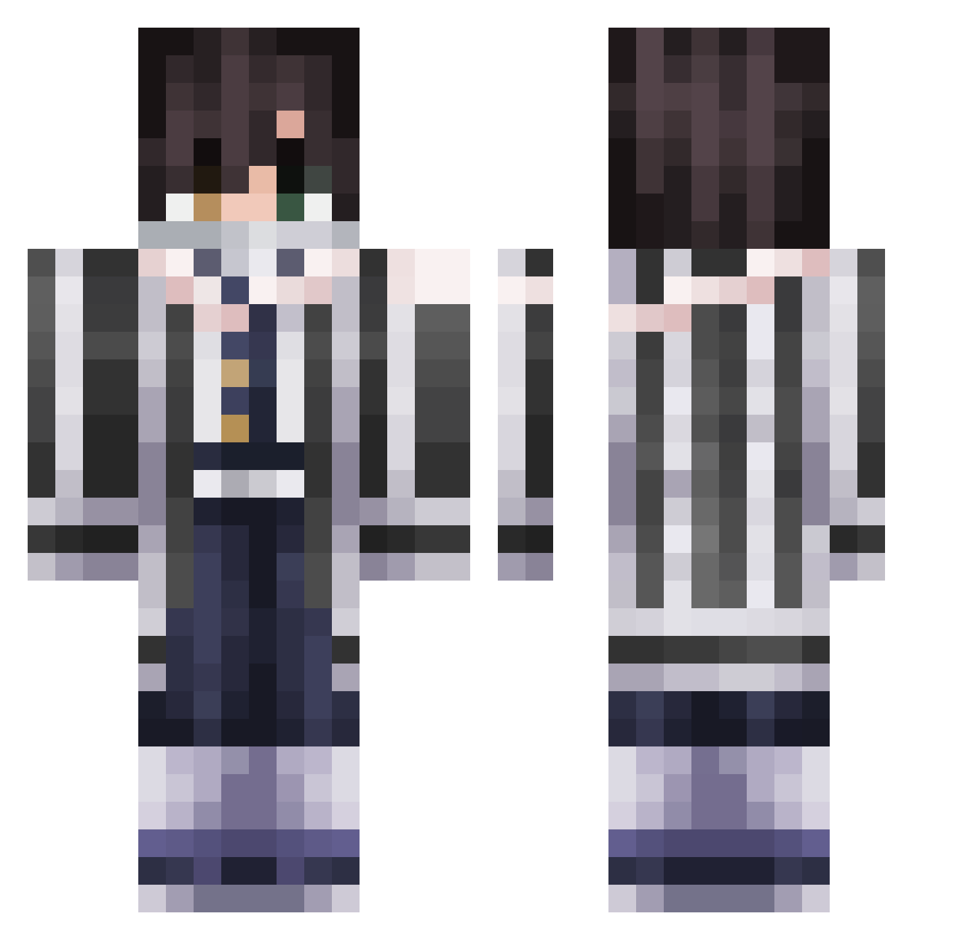 _Drei_ Minecraft skin, front and back view