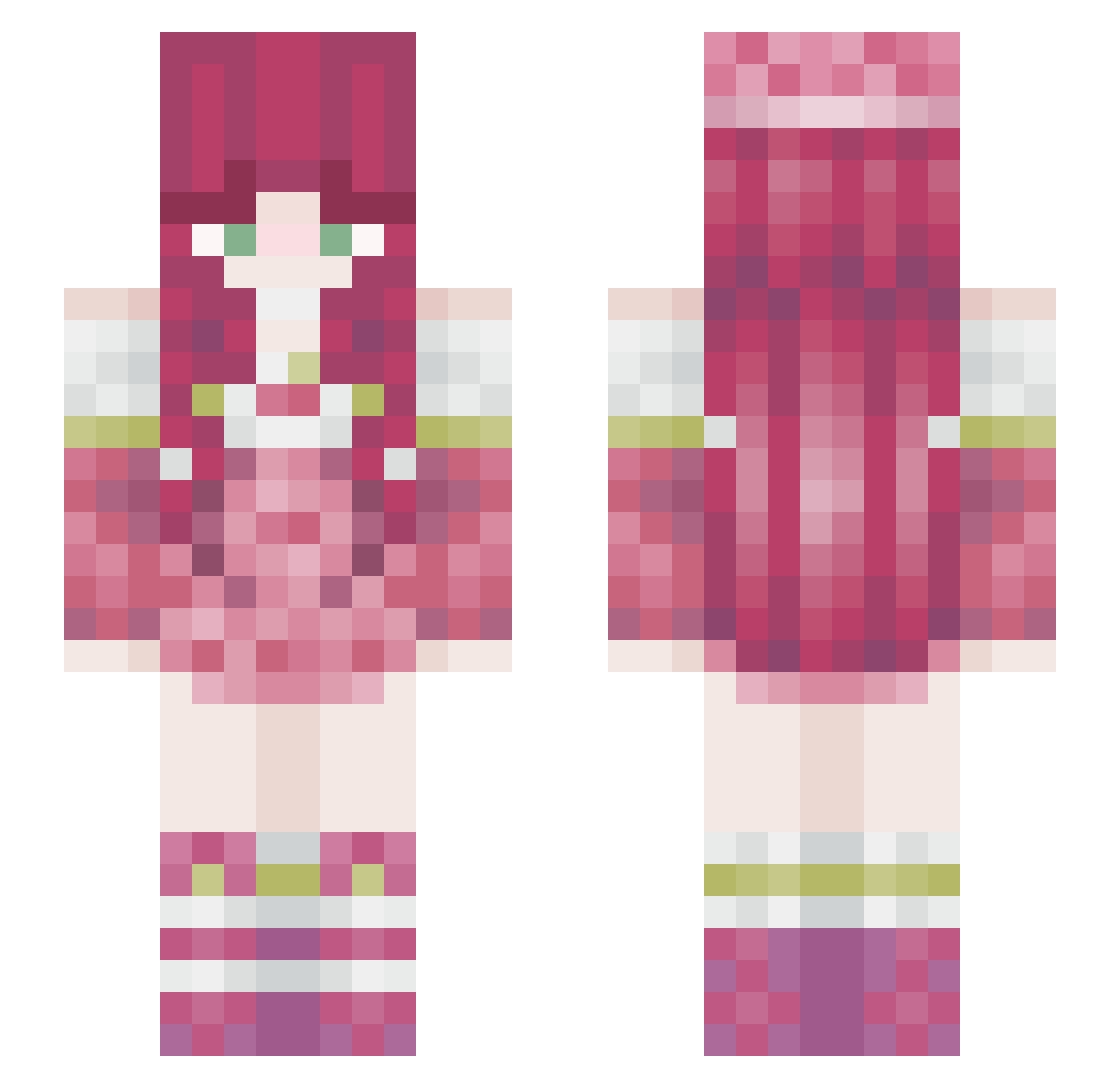 Wistuf Minecraft skin, front and back view