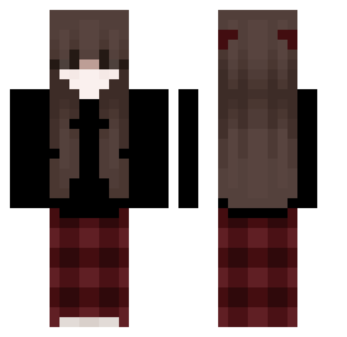 Xiaffy Minecraft skin, front and back view