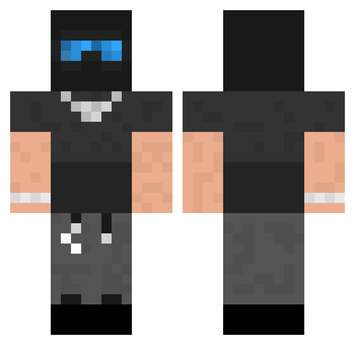 NETAH Minecraft skin, front and back view
