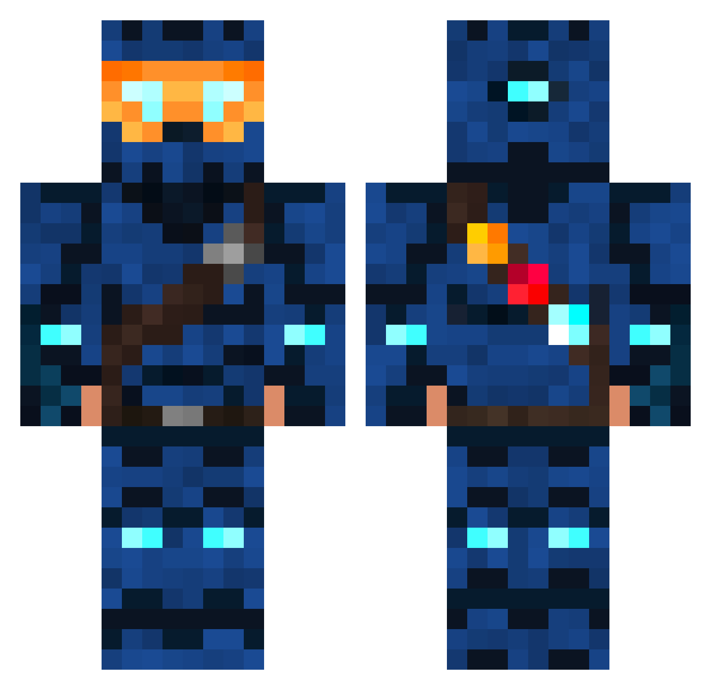 Icy150 Minecraft skin, front and back view