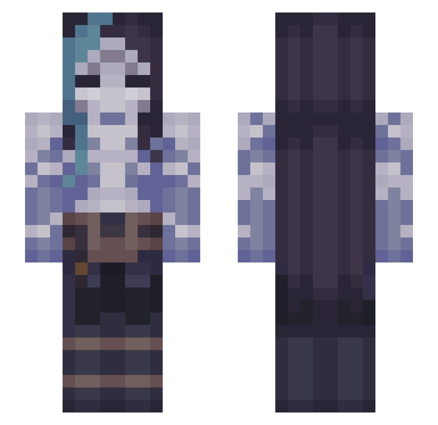 Night_Agmong Minecraft skin, front and back view