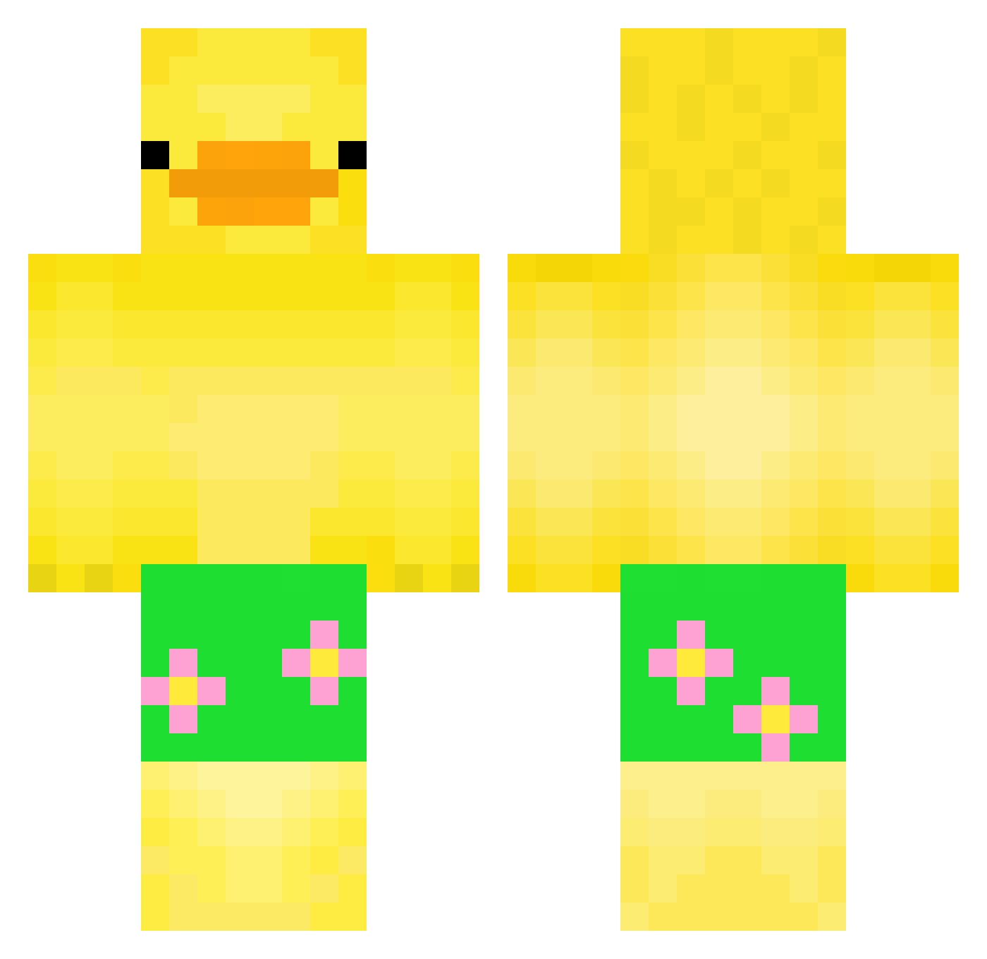ChangeOver Minecraft skin, front and back view