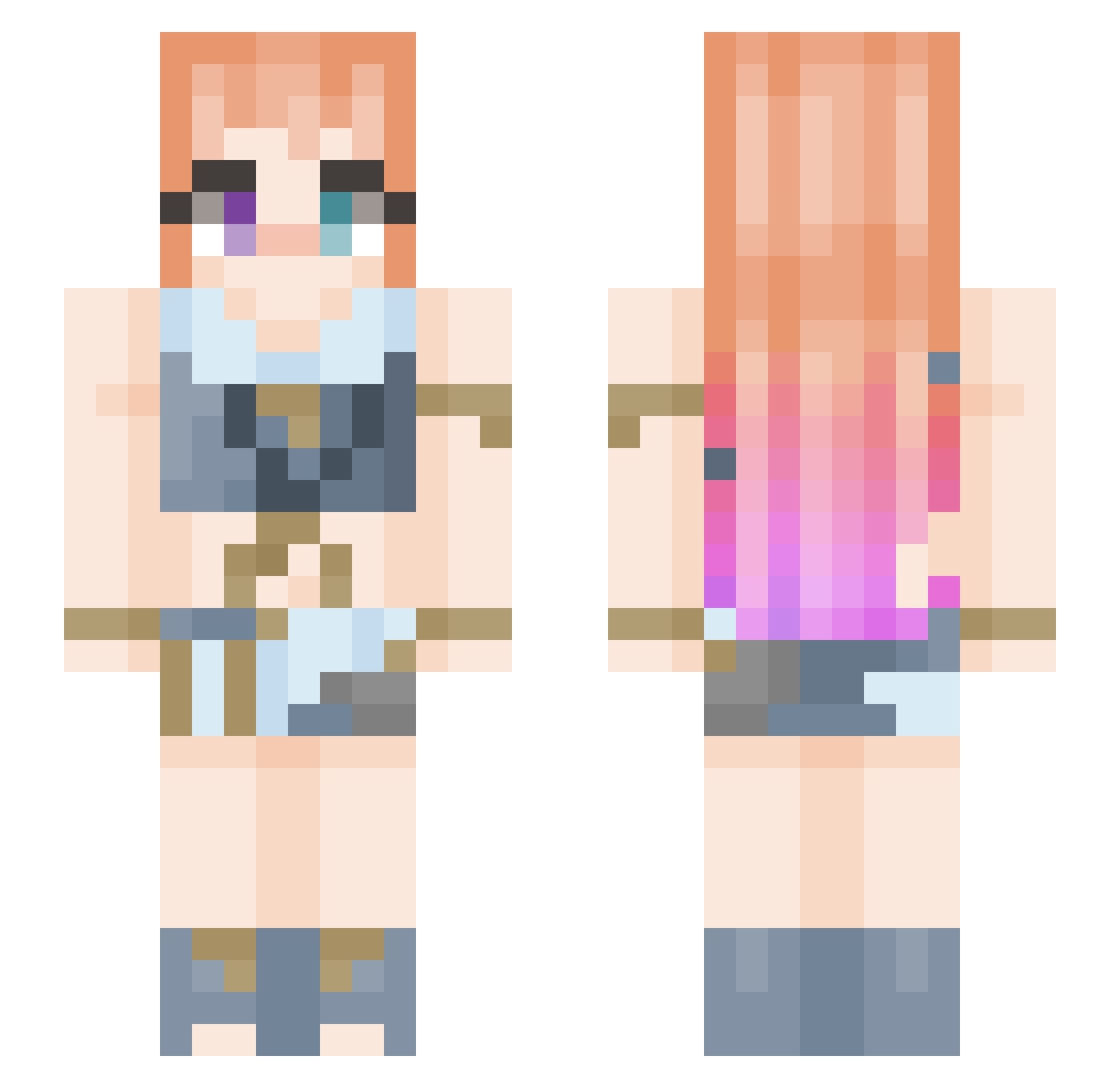 Horpedo Minecraft skin, front and back view