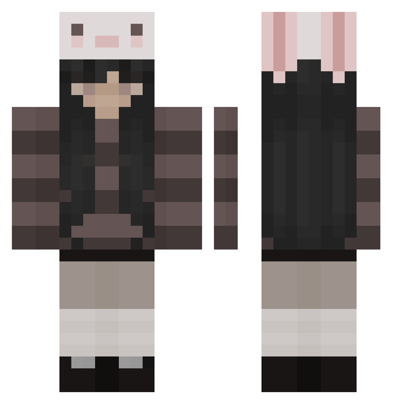 mayxa Minecraft skin, front and back view