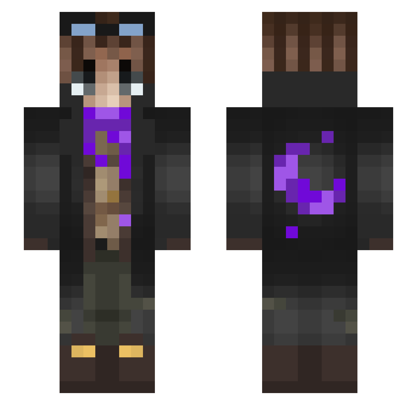 Ronaldo254 Minecraft skin, front and back view