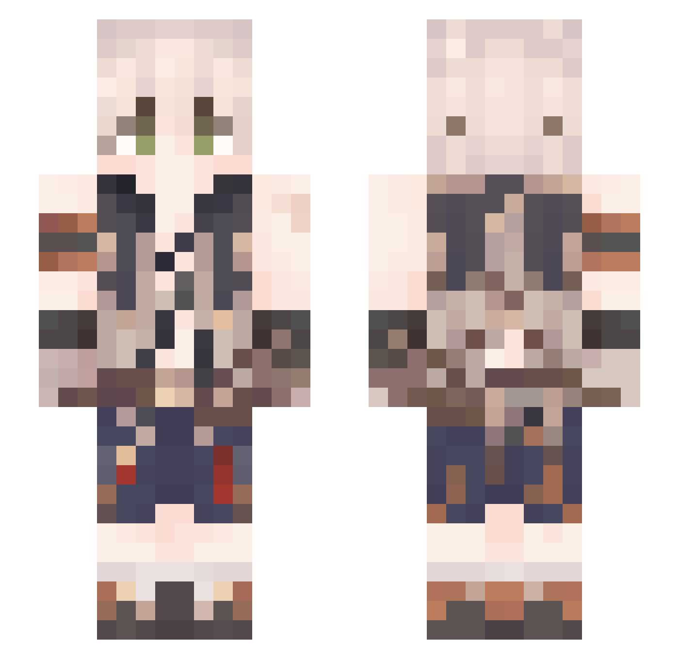 PuckMcM Minecraft skin, front and back view