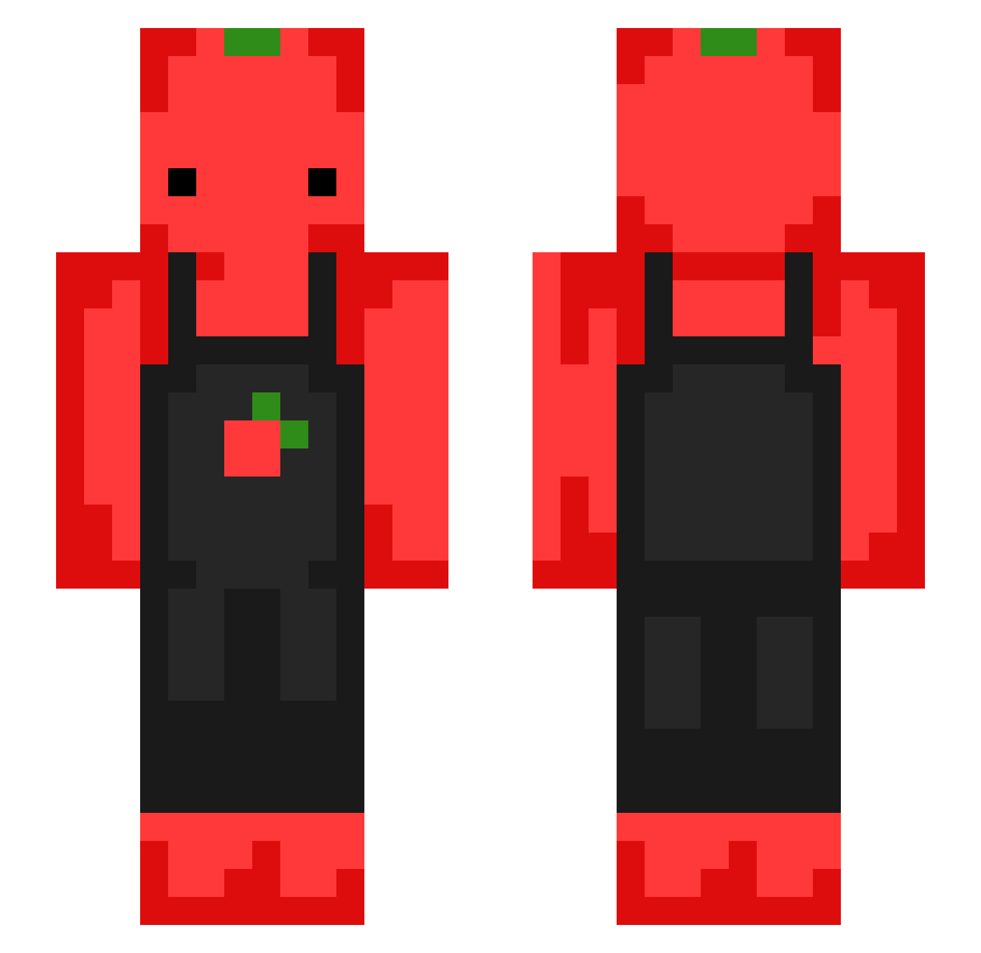 hullomthd Minecraft skin, front and back view