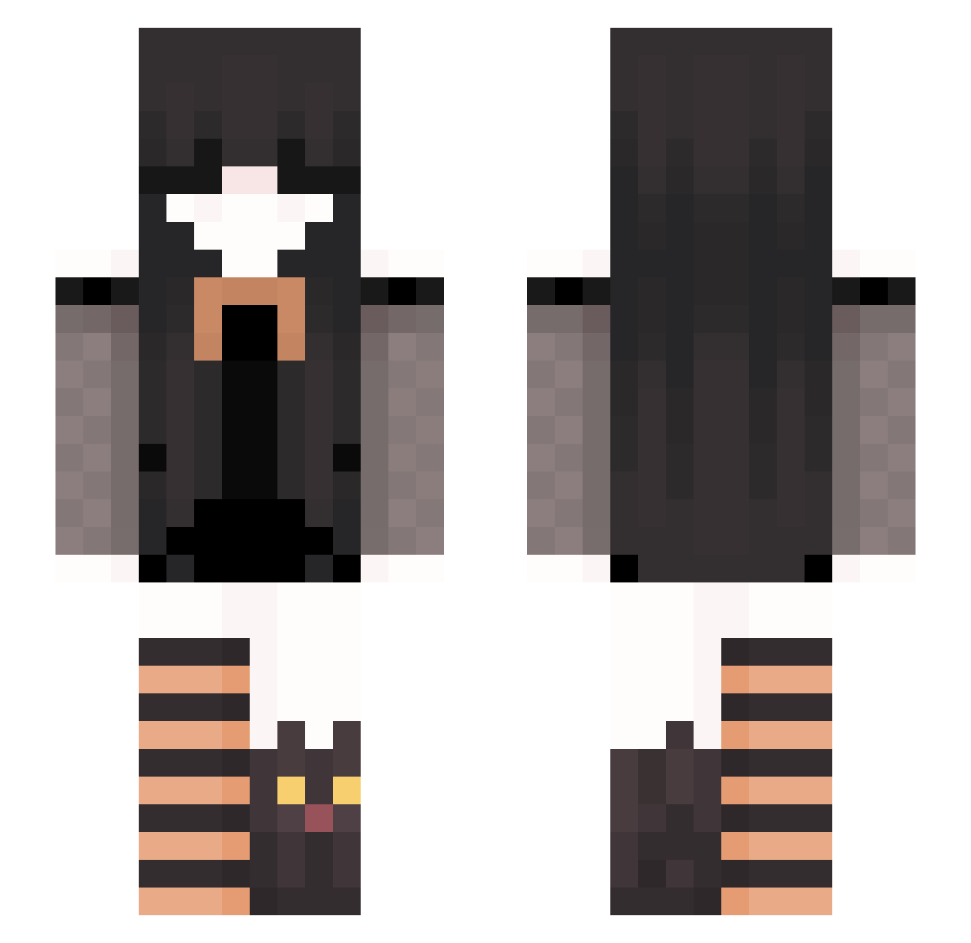 olivvv Minecraft skin, front and back view