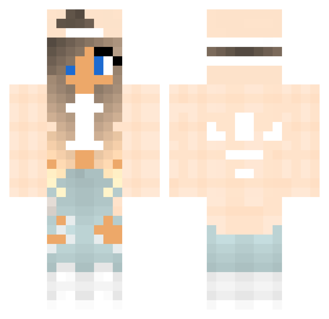 Tricotine Minecraft skin, front and back view